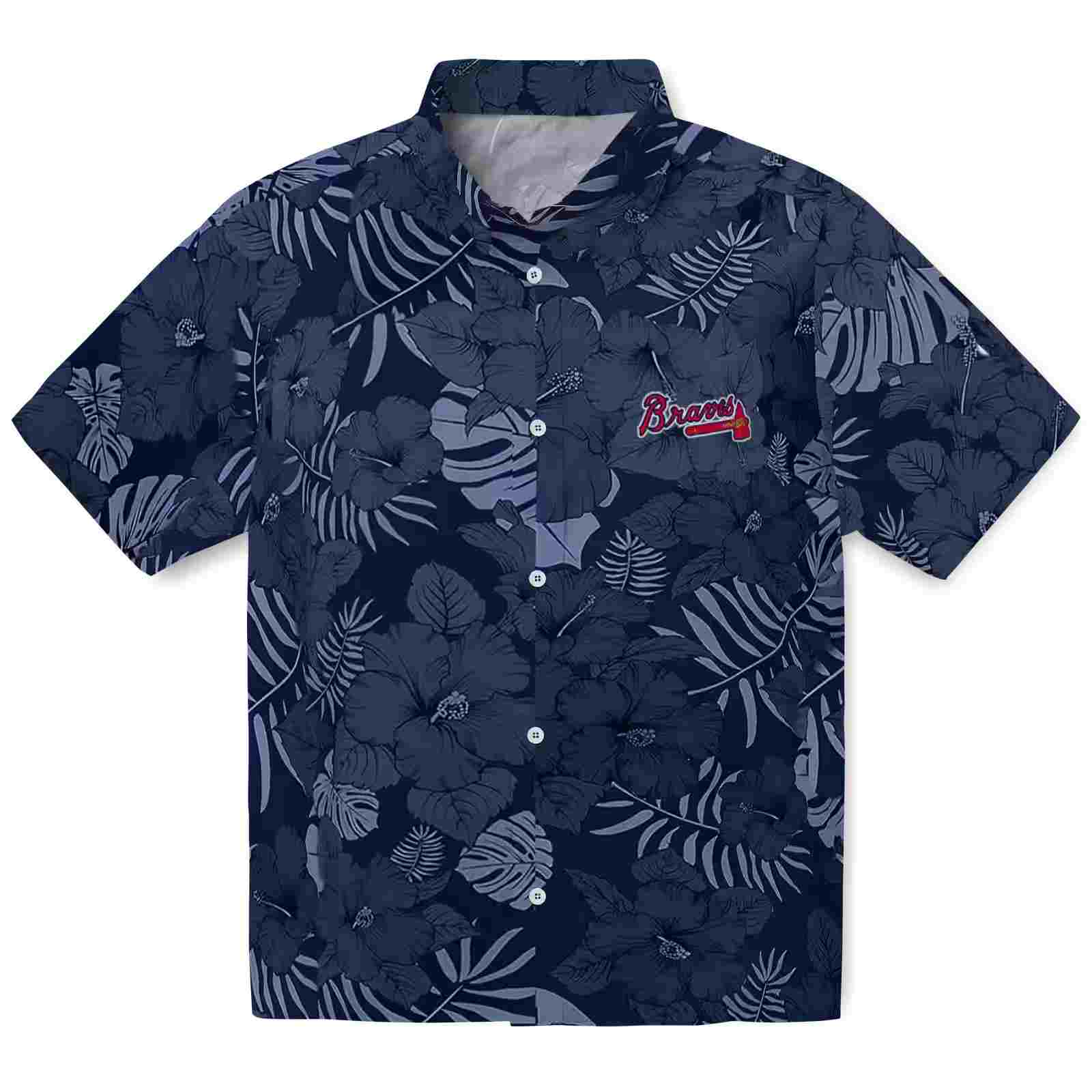 Atlanta Braves Jungle Vibes Navy Hawaiian Shirt