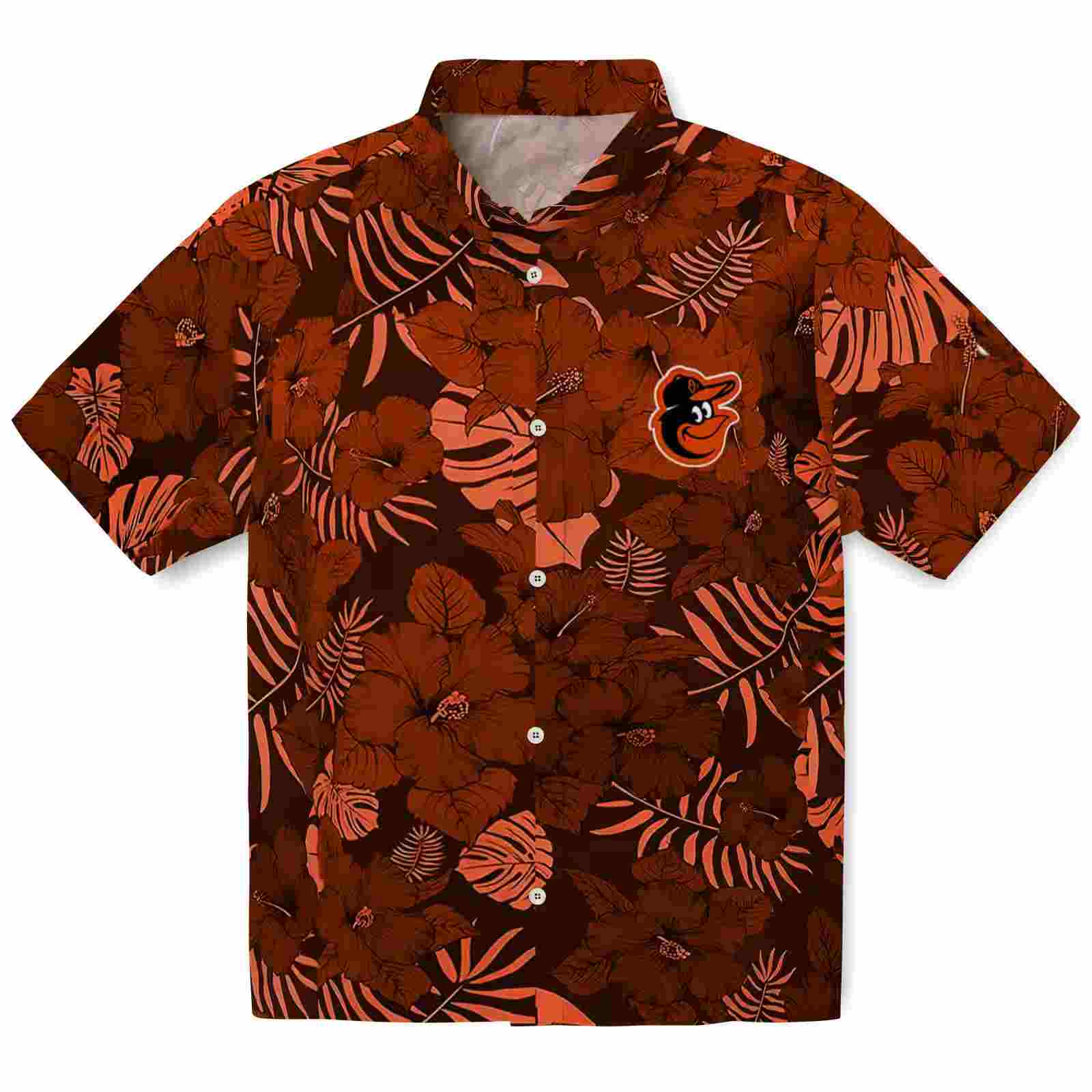 Baltimore Orioles Jungle Vibes Orange Hawaiian Shirt