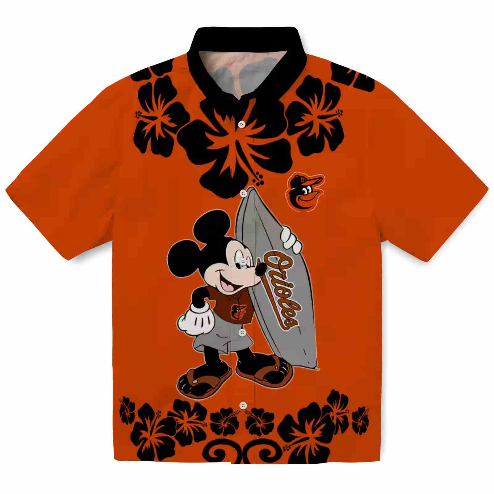 baltimore orioles surfing mickey orange hawaiian shirt best selling