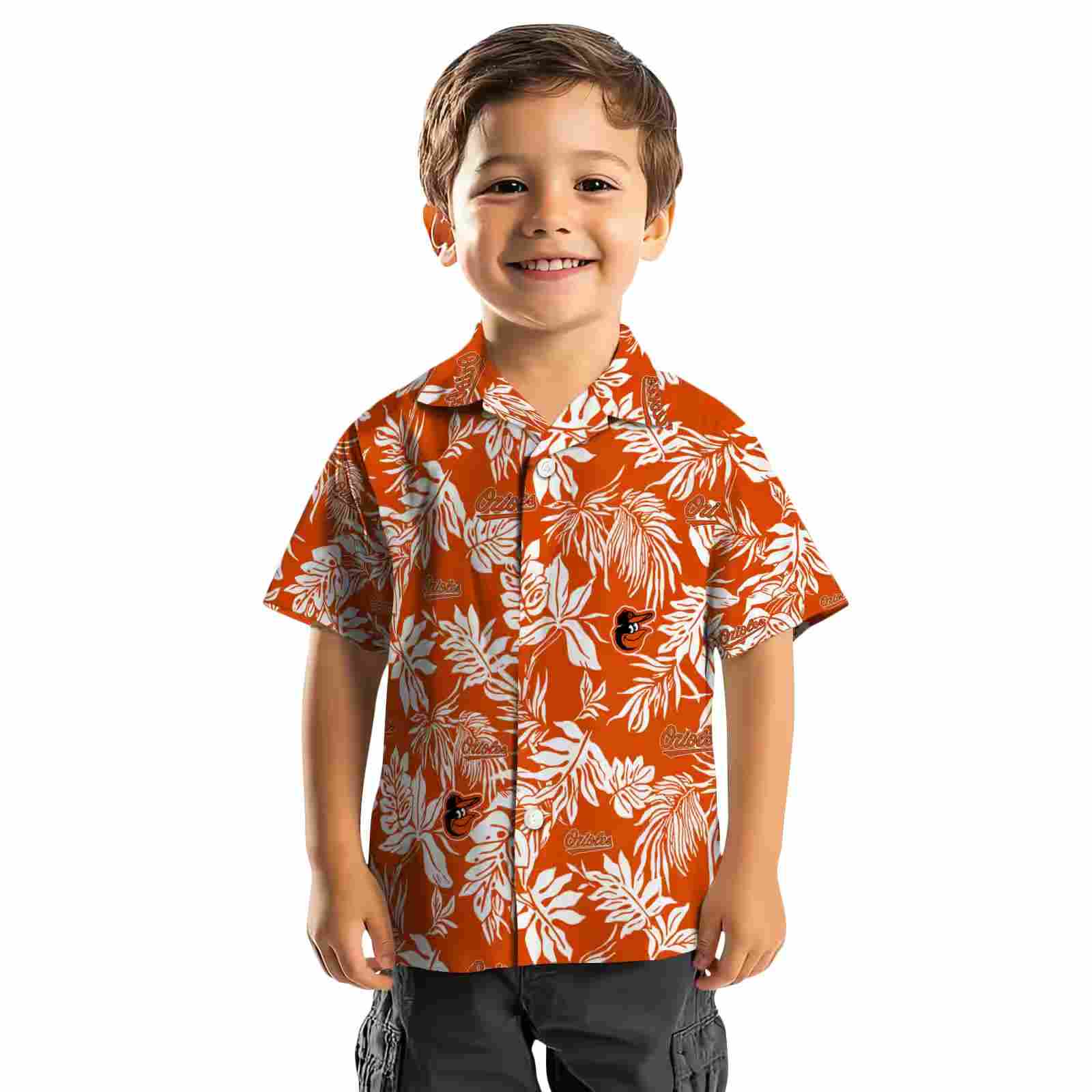 baltimore orioles tropical leaf orange white hawaiian shirt top rated