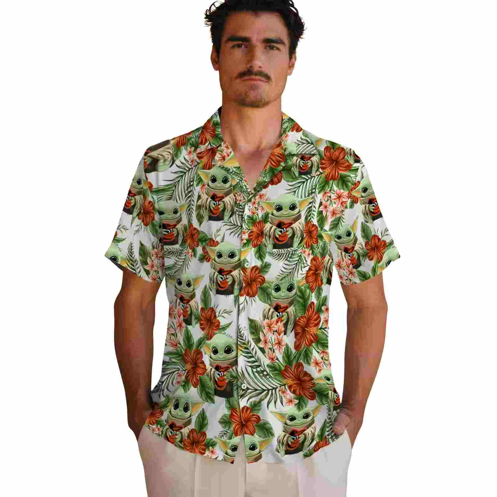 baltimore orioles tropical yoda green hawaiian shirt fashion forward