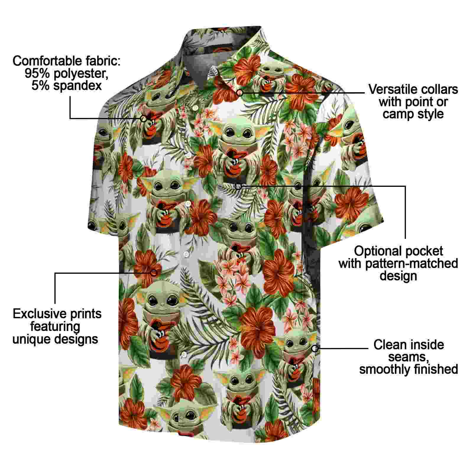 baltimore orioles tropical yoda green hawaiian shirt new arrival