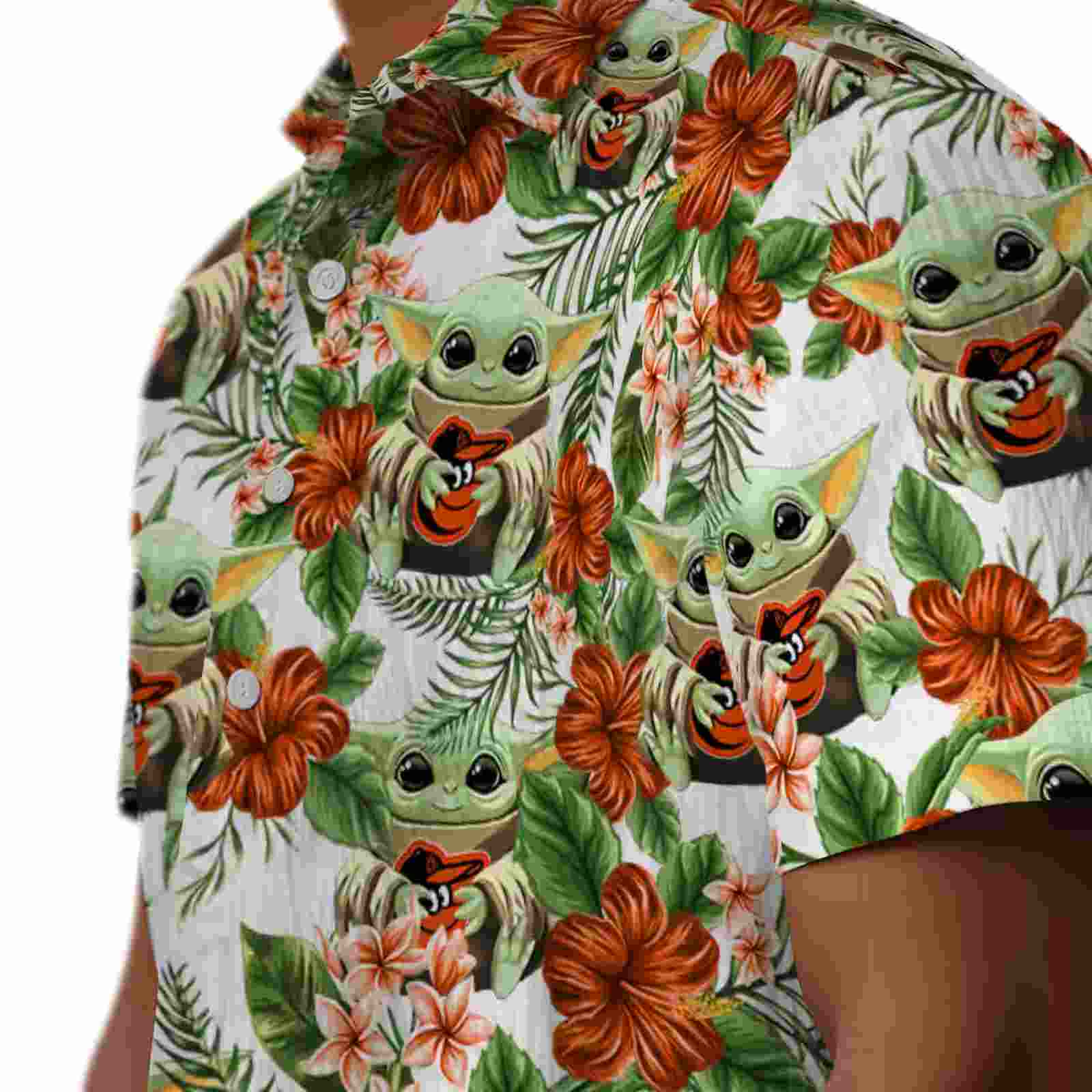 baltimore orioles tropical yoda green hawaiian shirt trendy