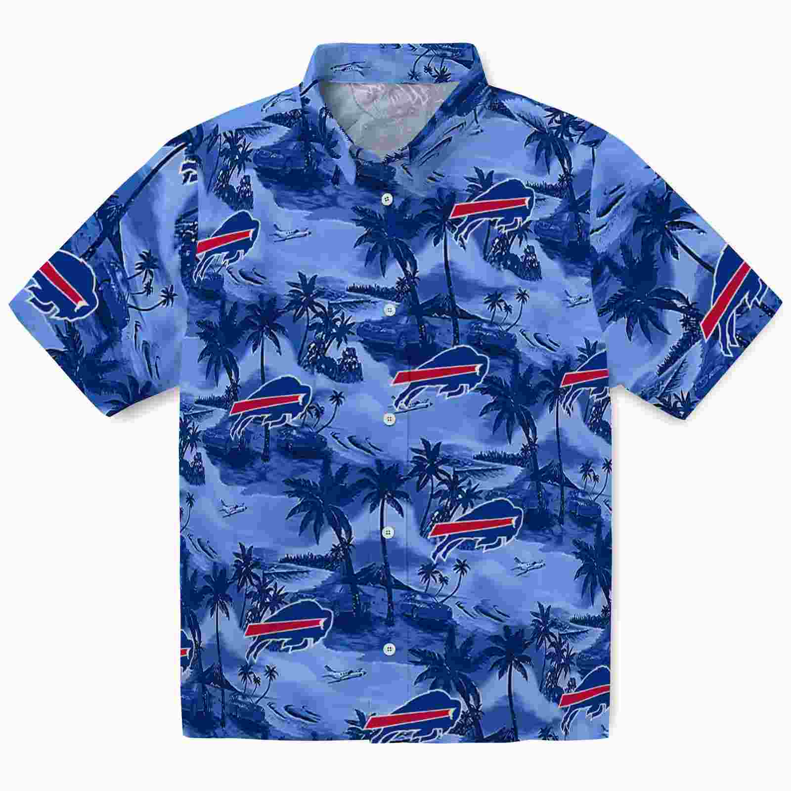 Buffalo Bills Coastal Palms Blue Hawaiian Shirt