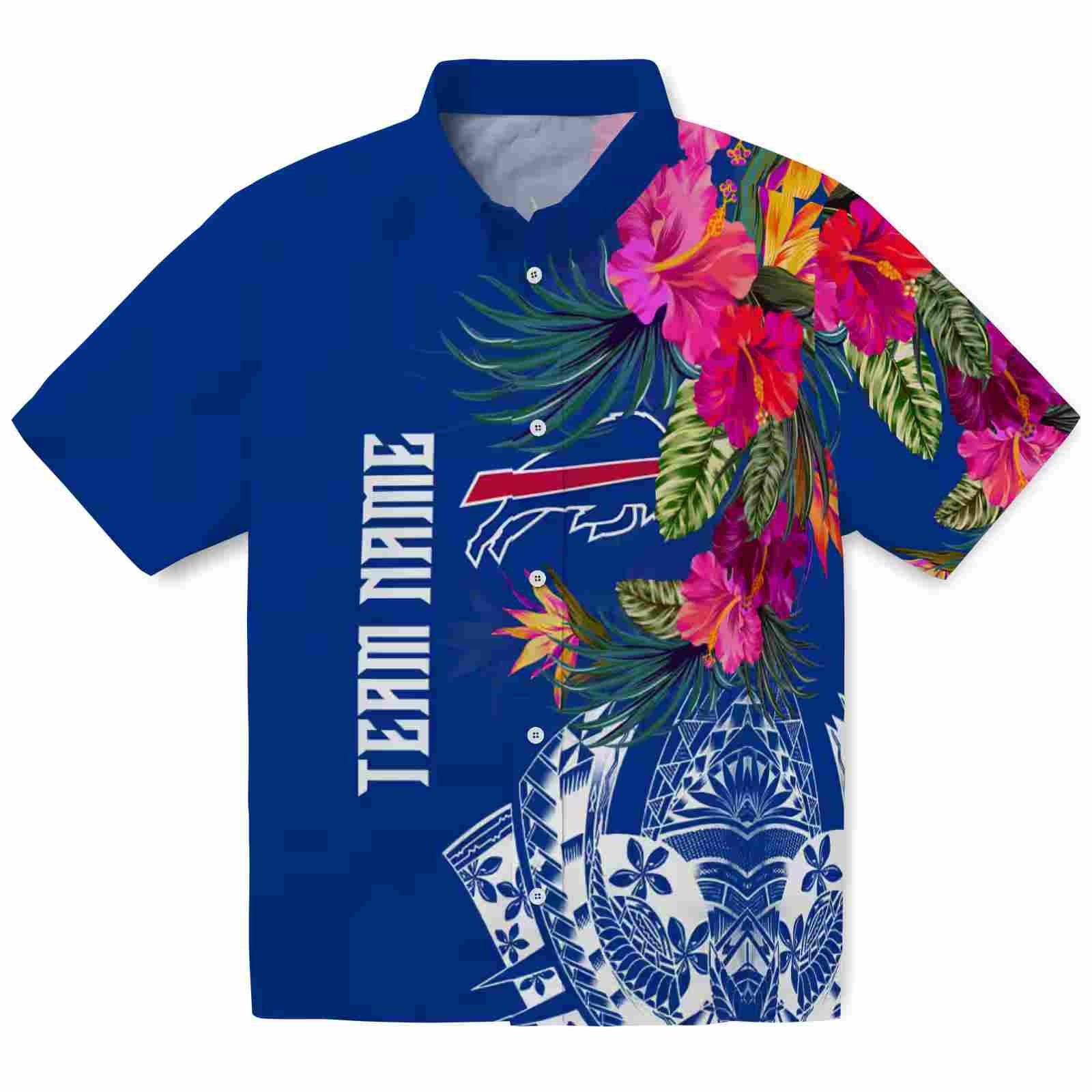 buffalo bills floral polynesian blue hawaiian shirt best selling