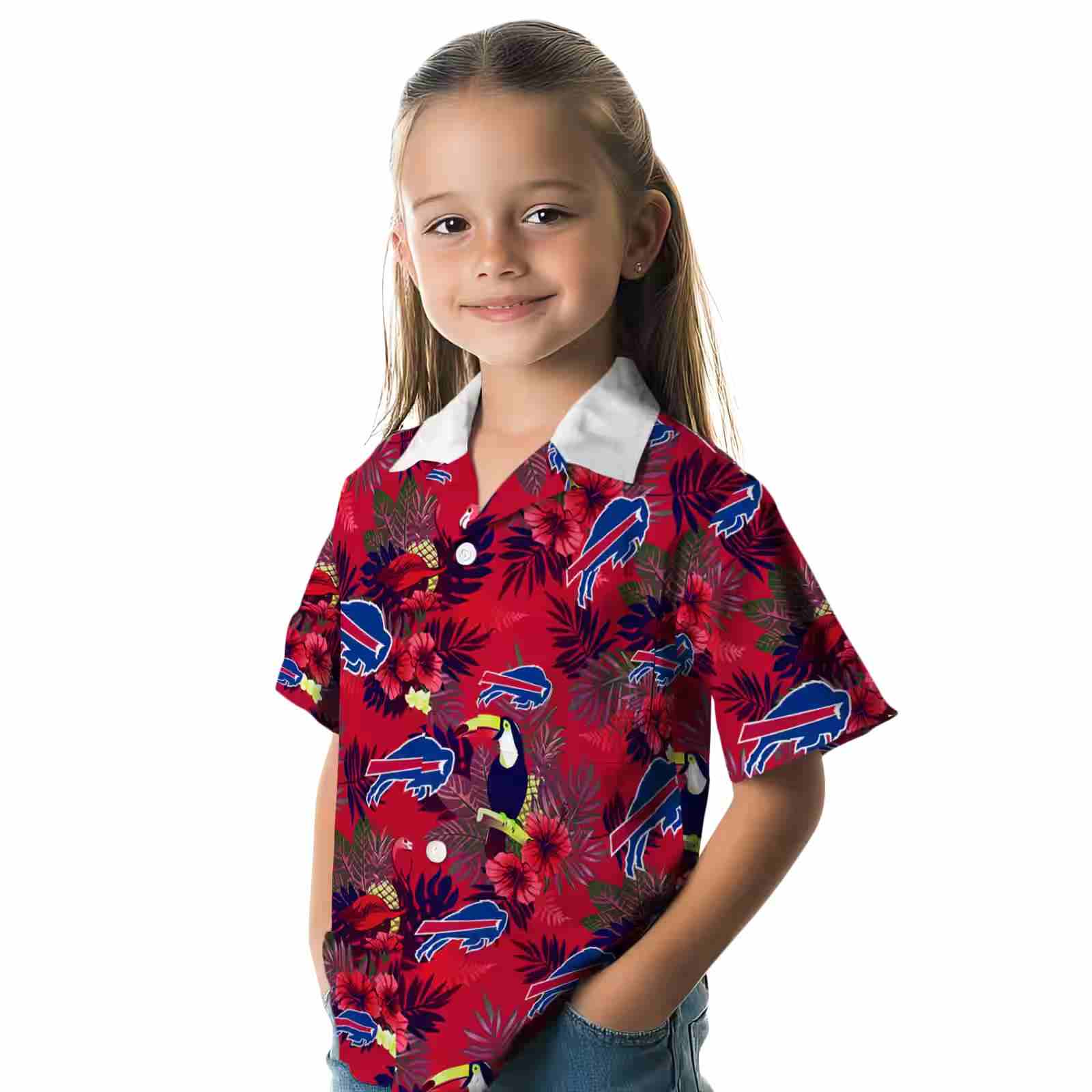 buffalo bills floral toucan blue red hawaiian shirt premium grade