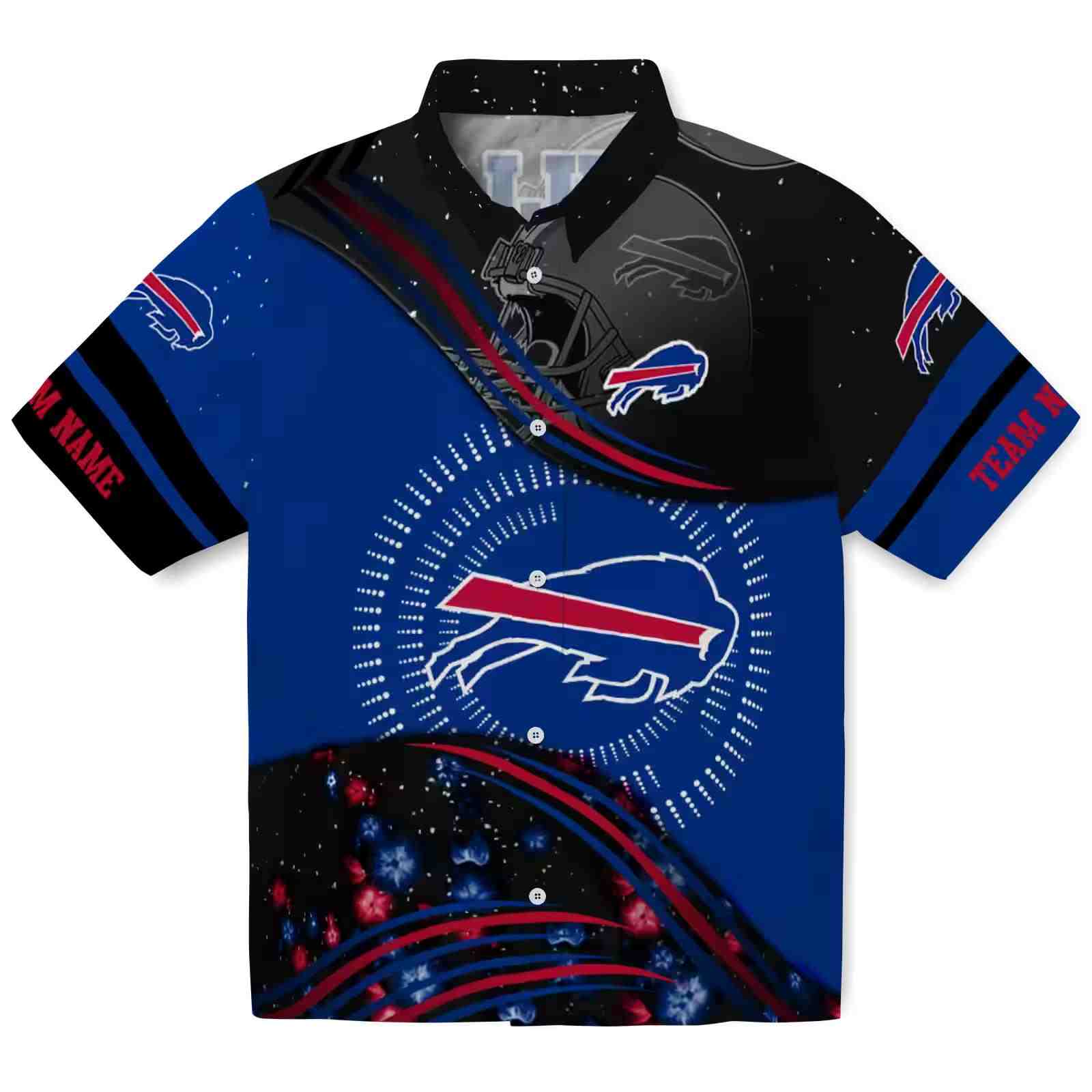 buffalo bills football wave blue black hawaiian shirt best selling