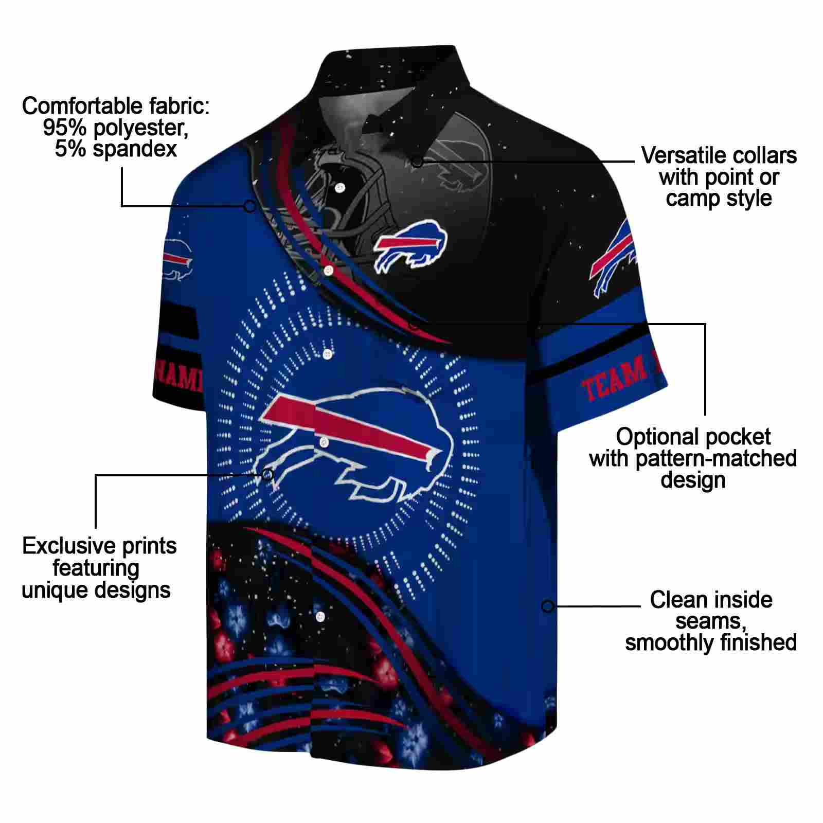 buffalo bills football wave blue black hawaiian shirt new arrival