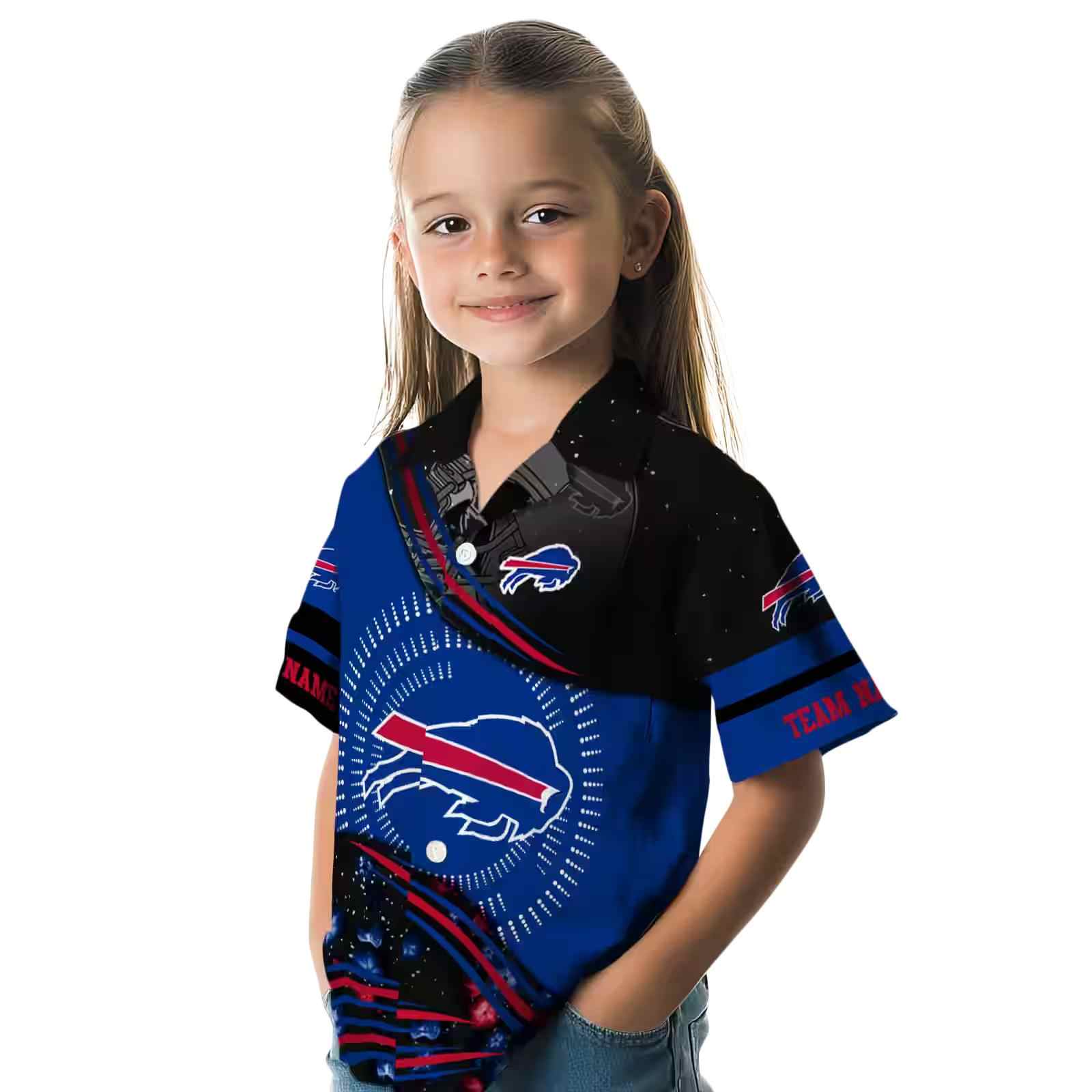 buffalo bills football wave blue black hawaiian shirt premium grade