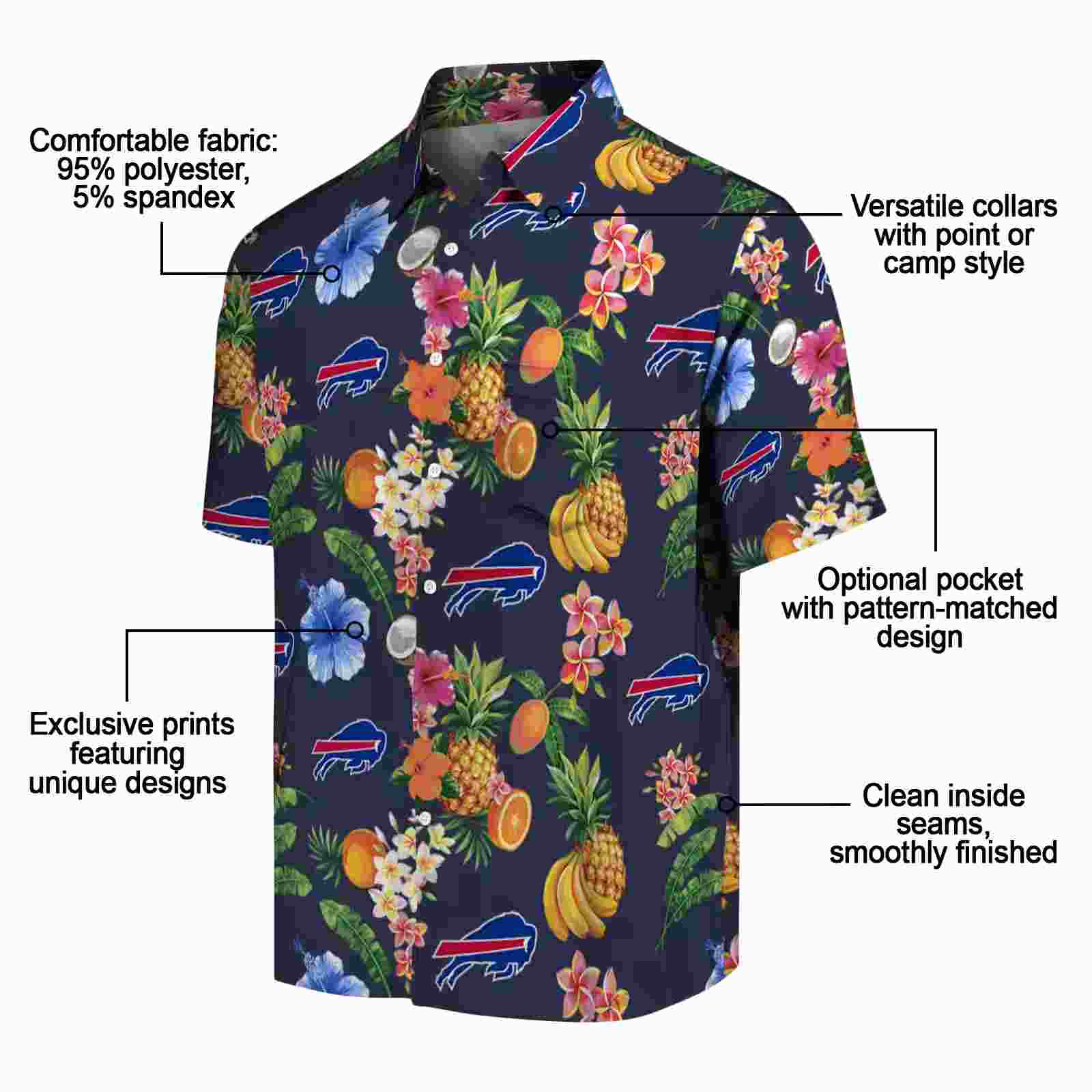 buffalo bills hibiscus and fruit navy blue hawaiian shirt new arrival