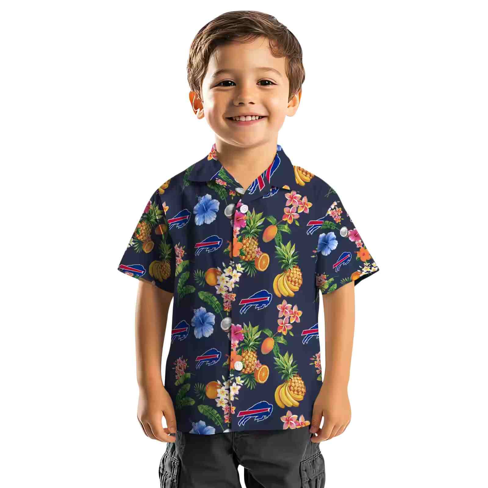 buffalo bills hibiscus and fruit navy blue hawaiian shirt top rated