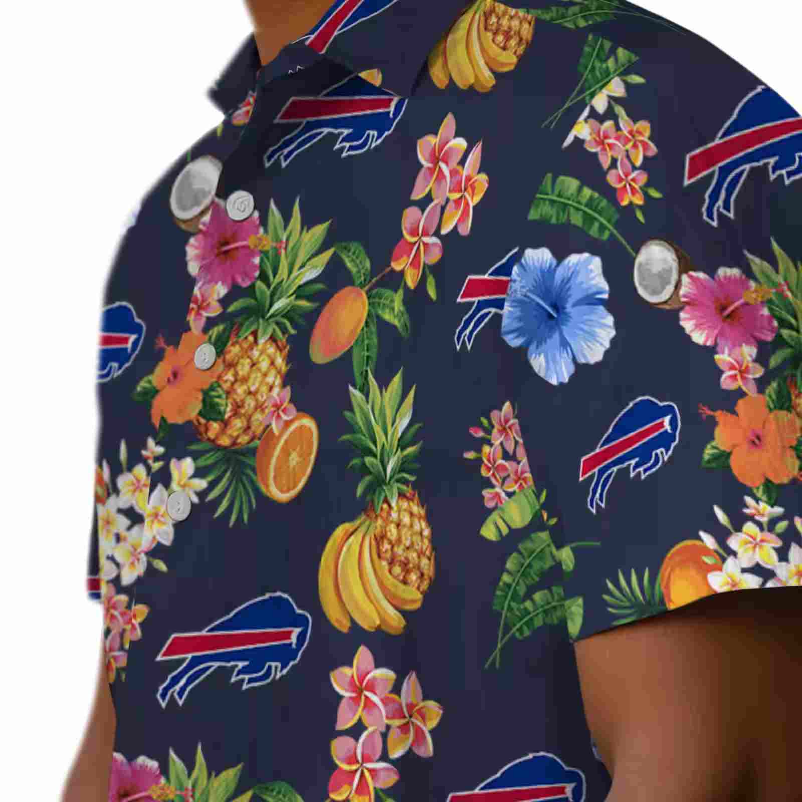 buffalo bills hibiscus and fruit navy blue hawaiian shirt trendy