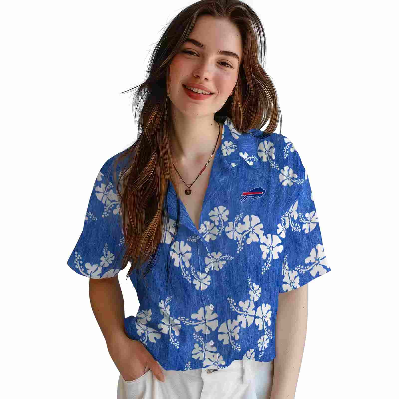 buffalo bills hibiscus clusters blue hawaiian shirt latest model