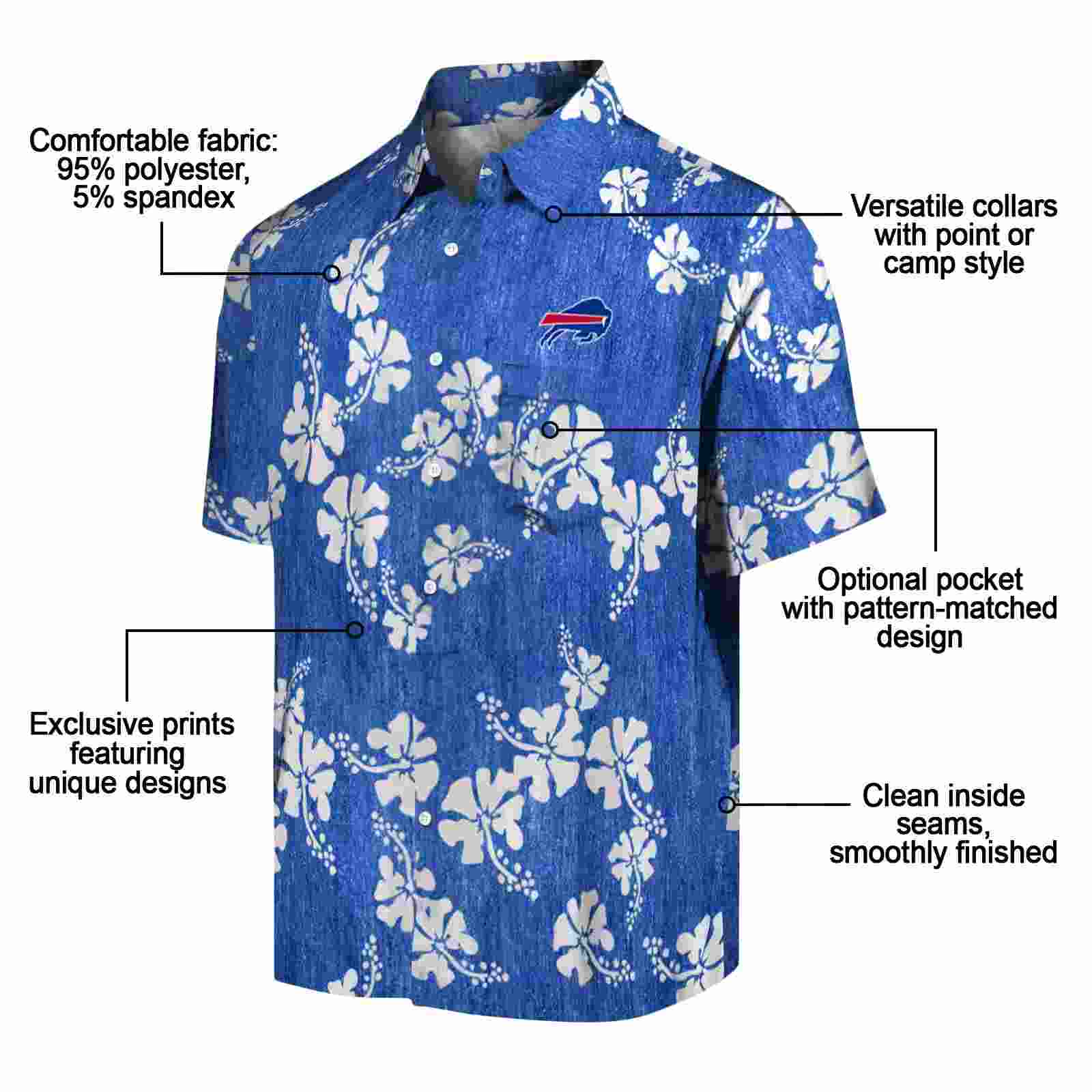 buffalo bills hibiscus clusters blue hawaiian shirt new arrival