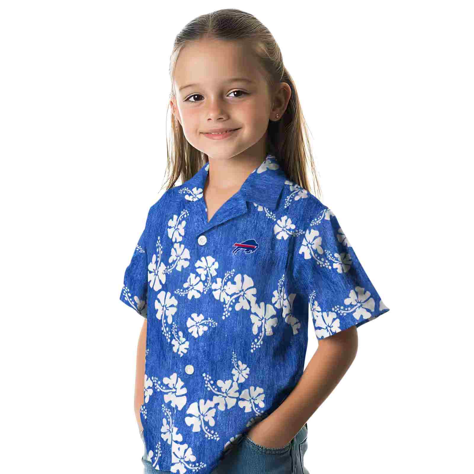 buffalo bills hibiscus clusters blue hawaiian shirt premium grade