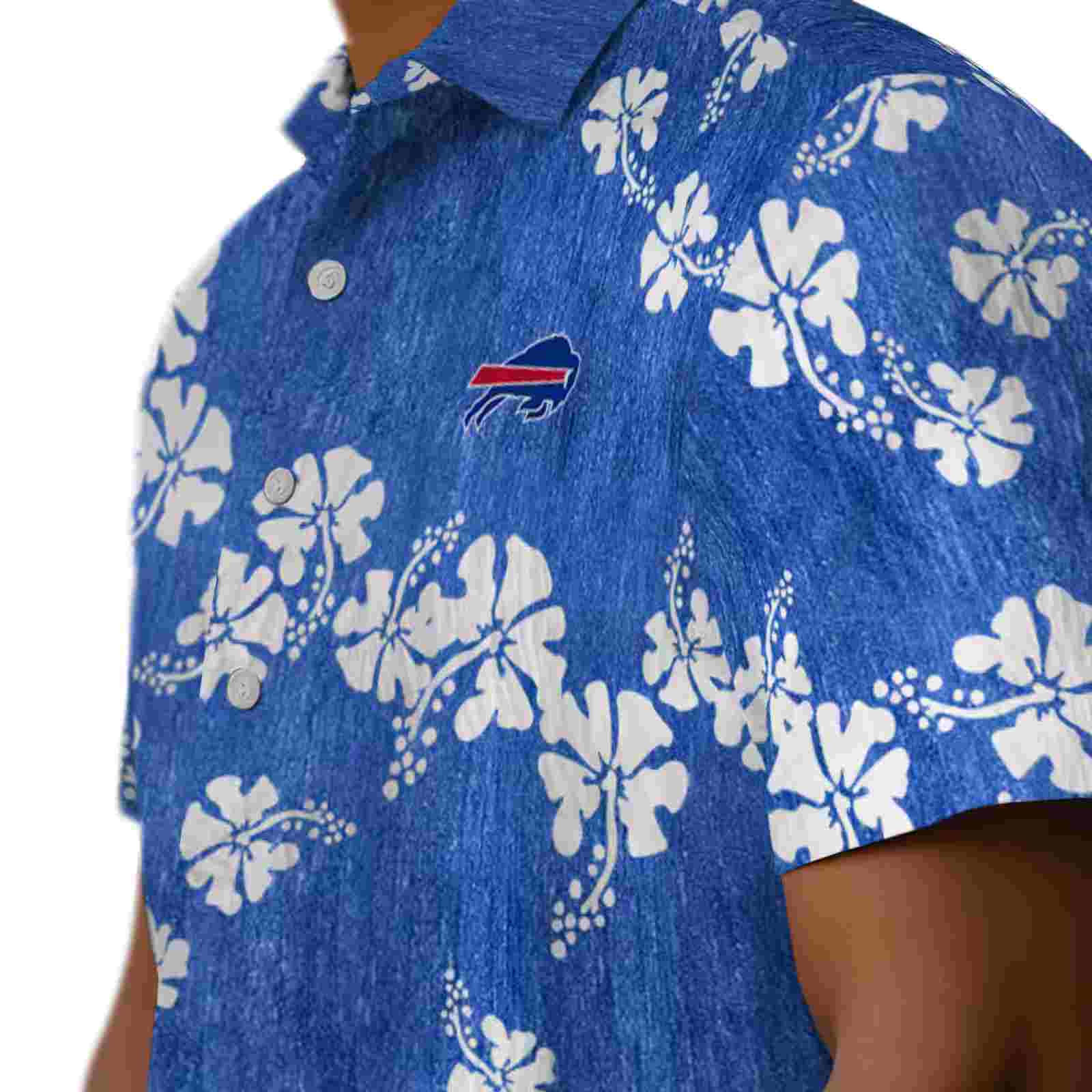 buffalo bills hibiscus clusters blue hawaiian shirt trendy