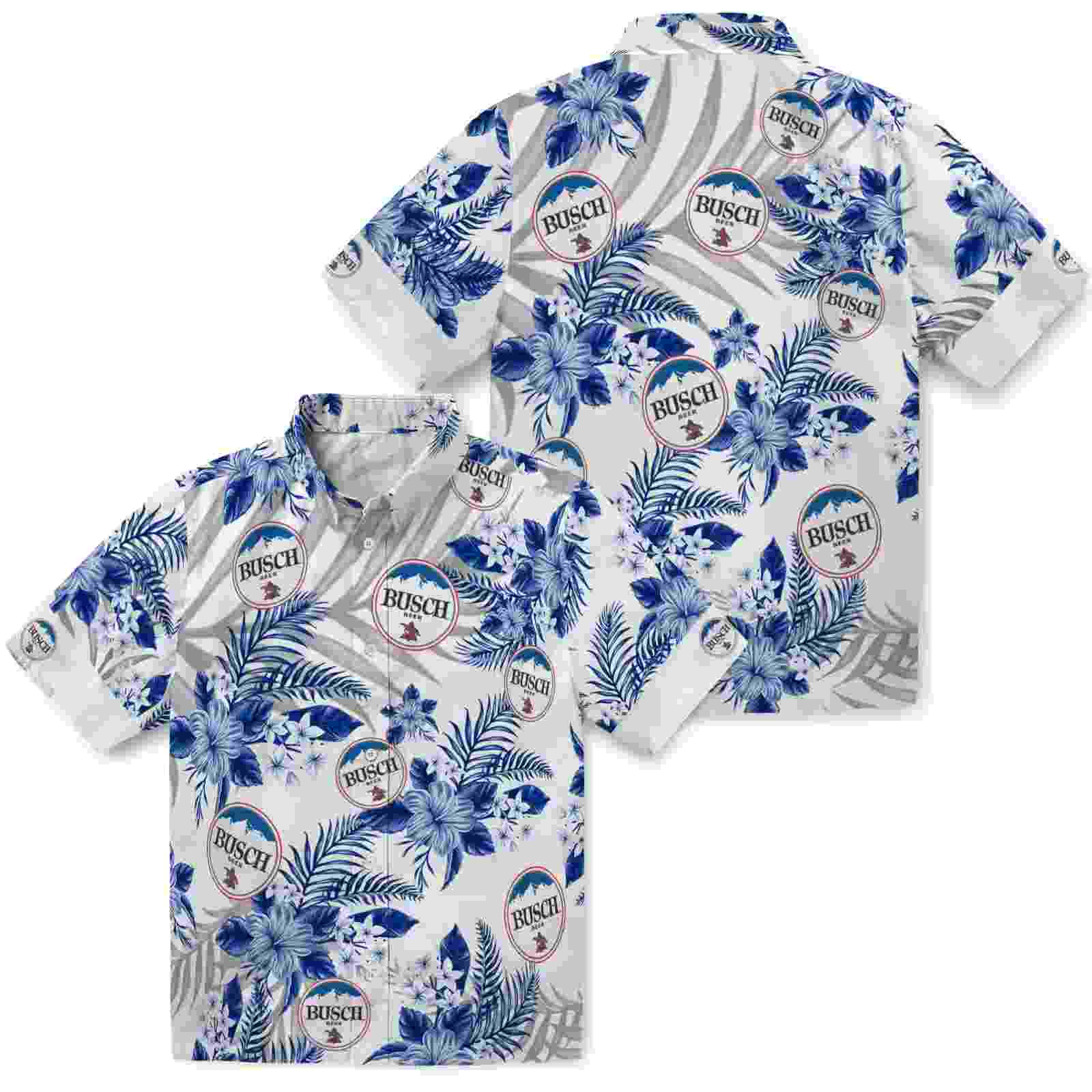 buffalo bills hibiscus palm leaves blue white hawaiian shirt high quality