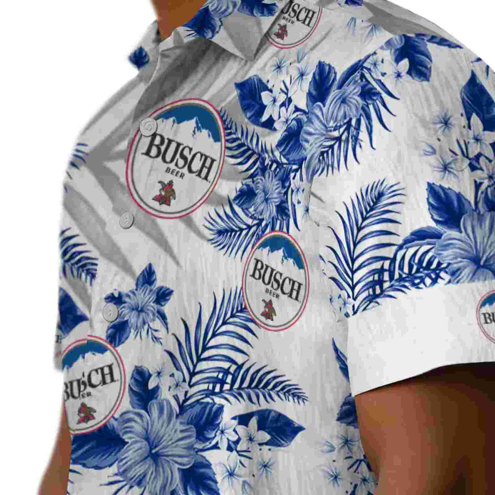 buffalo bills hibiscus palm leaves blue white hawaiian shirt trendy