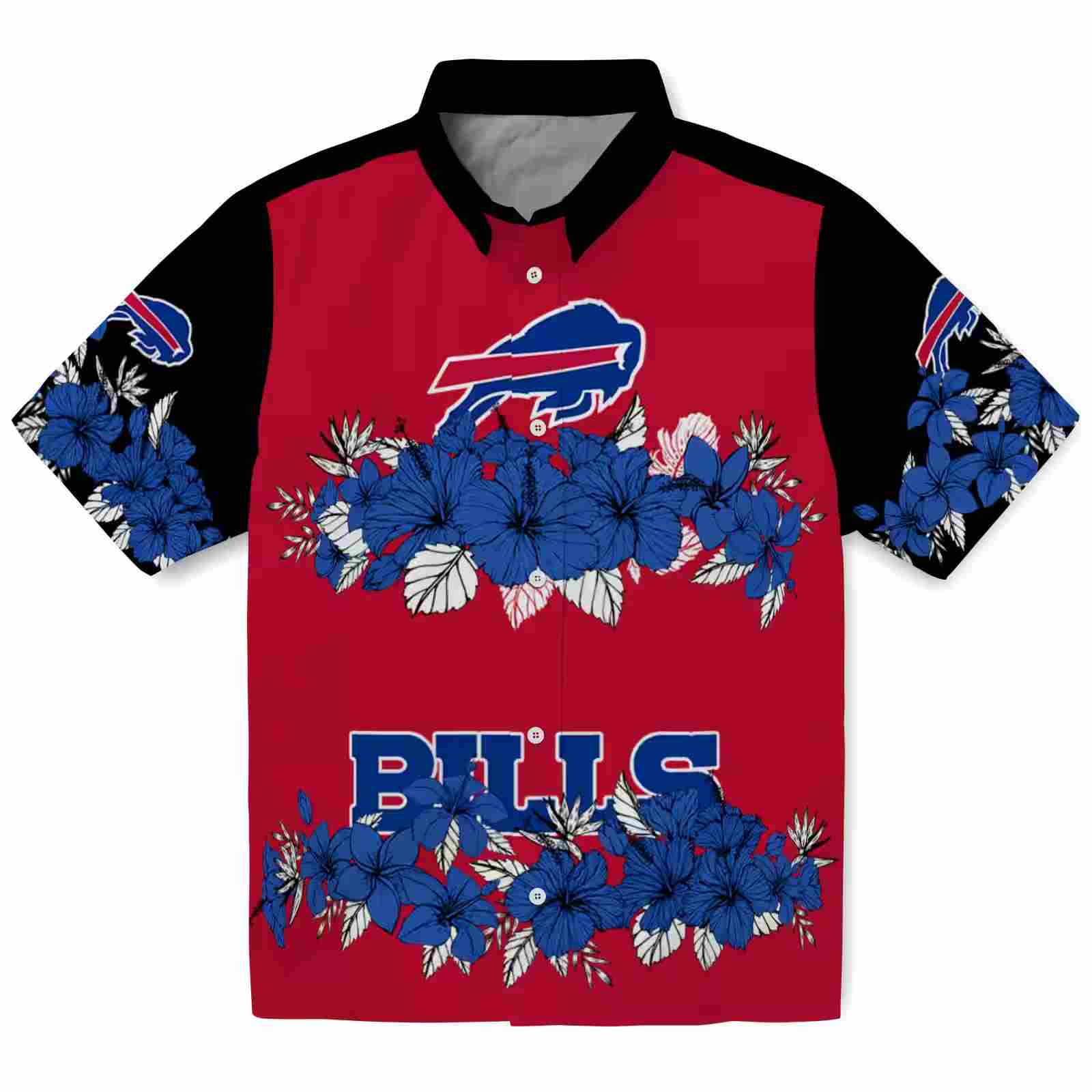 buffalo bills hibiscus stripe blue black hawaiian shirt best selling