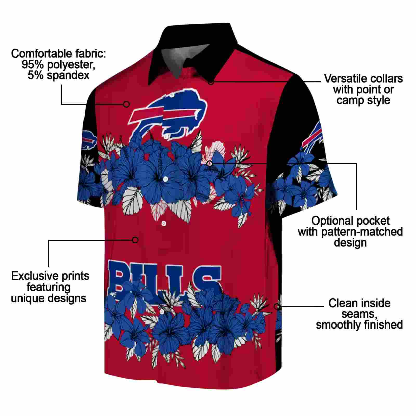 buffalo bills hibiscus stripe blue black hawaiian shirt new arrival