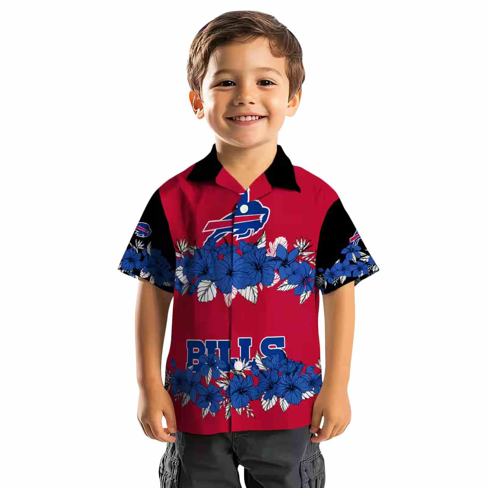 buffalo bills hibiscus stripe blue black hawaiian shirt top rated