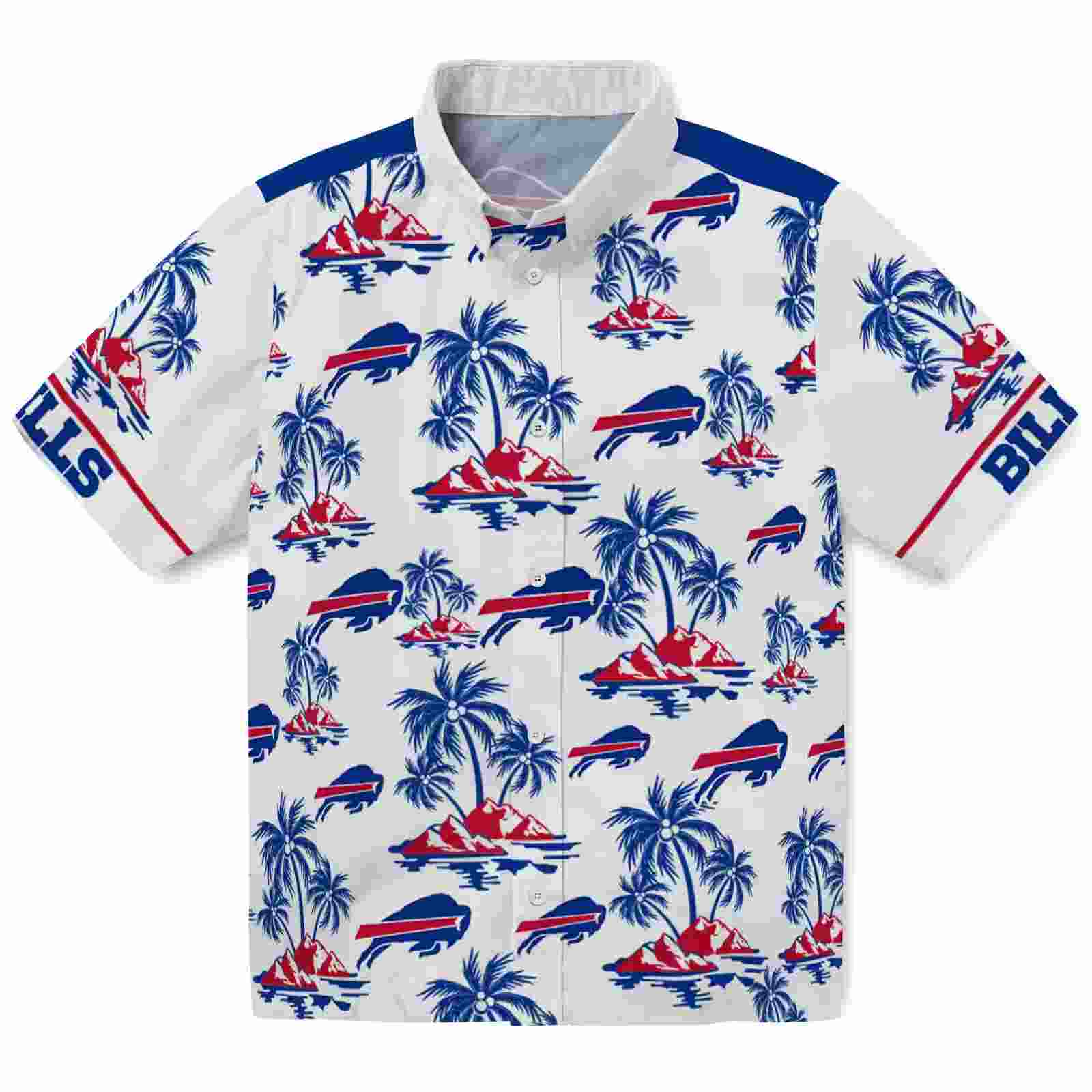 buffalo bills palm island print blue white hawaiian shirt best selling