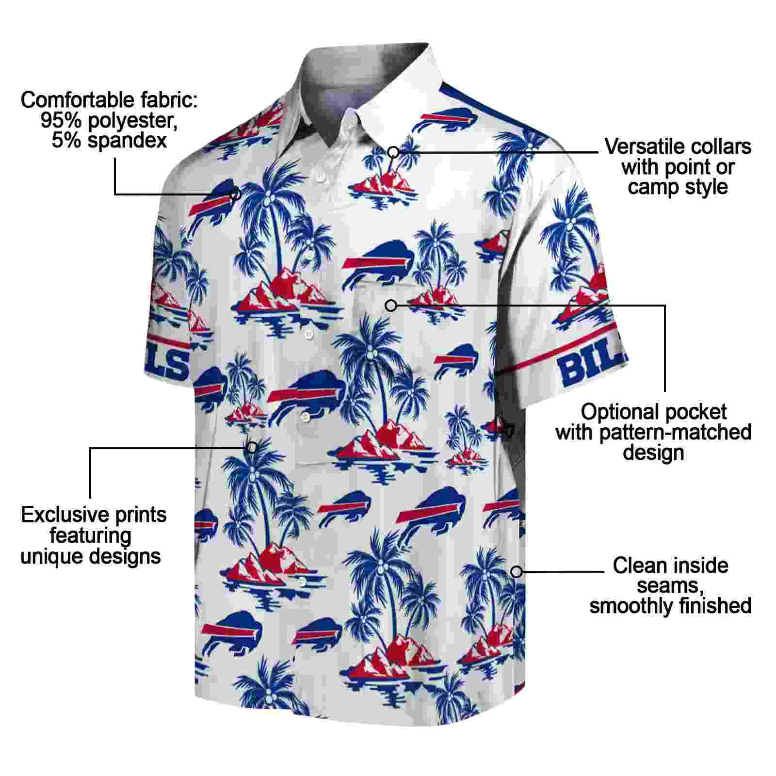 buffalo bills palm island print blue white hawaiian shirt new arrival