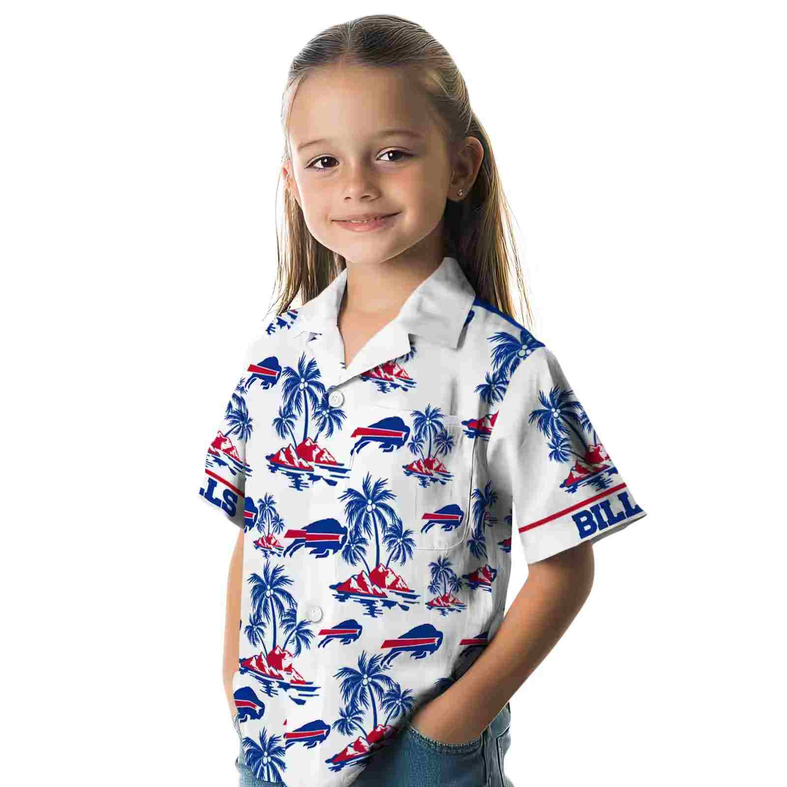 buffalo bills palm island print blue white hawaiian shirt premium grade