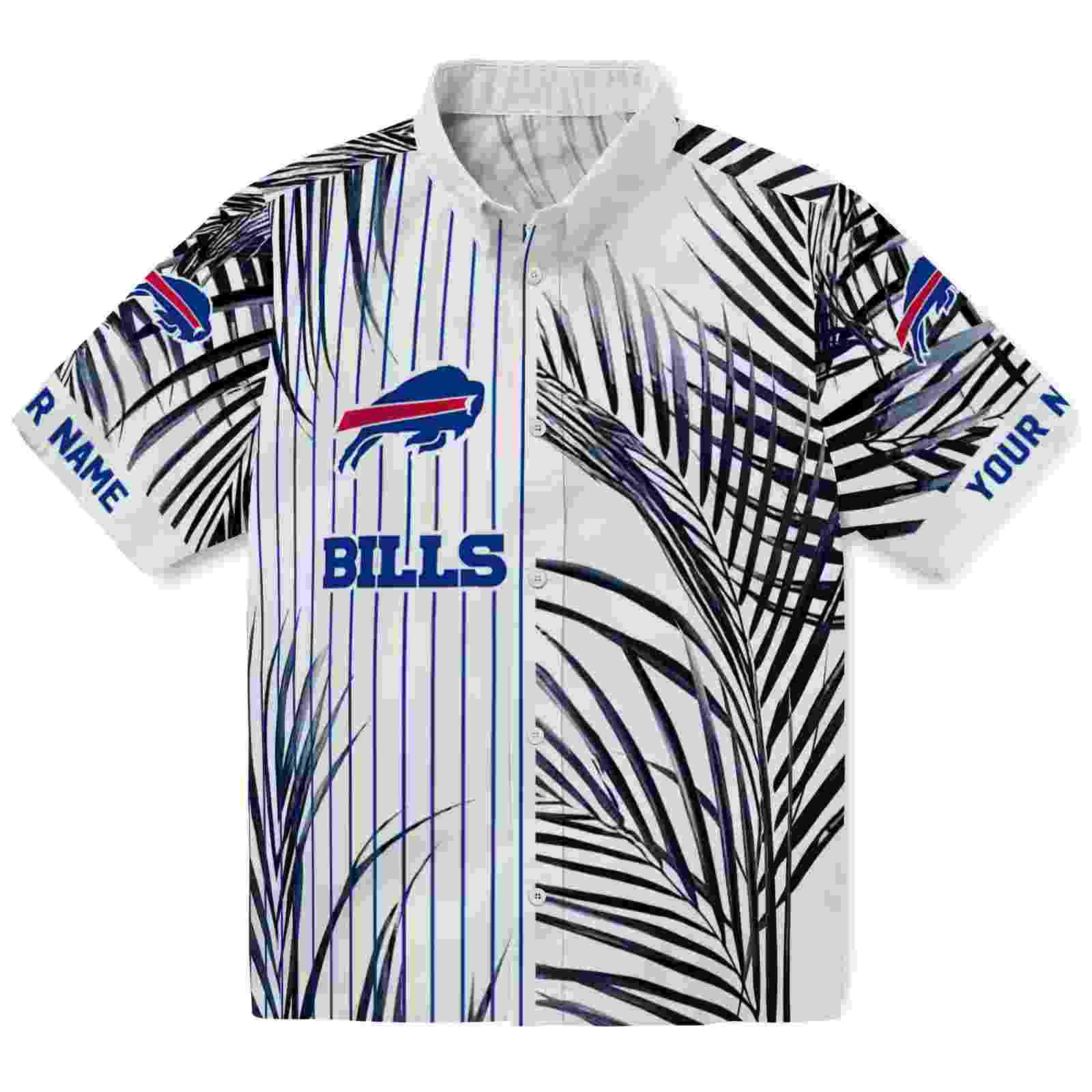 buffalo bills palm stripes blue black white hawaiian shirt best selling