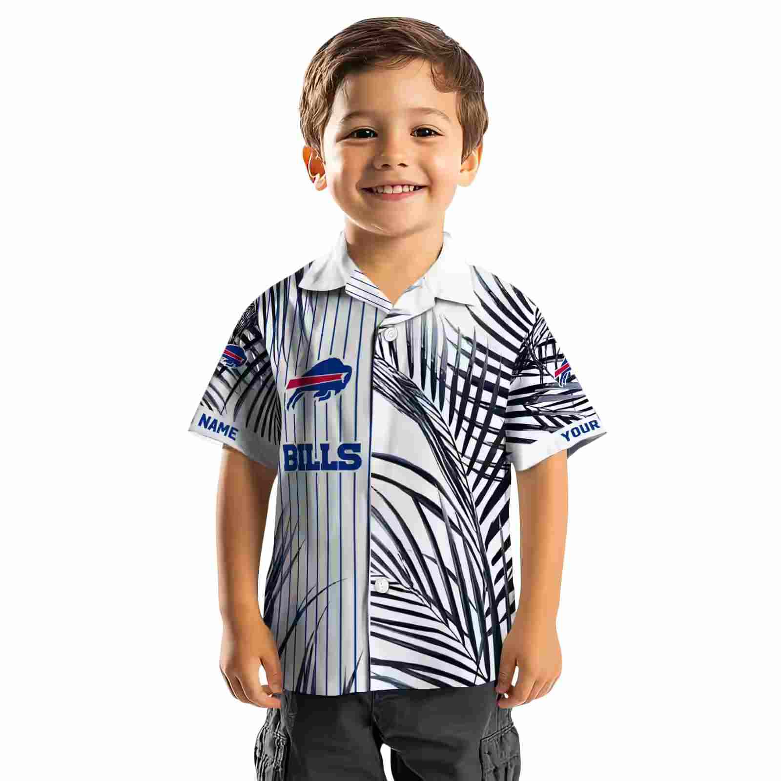 buffalo bills palm stripes blue black white hawaiian shirt top rated