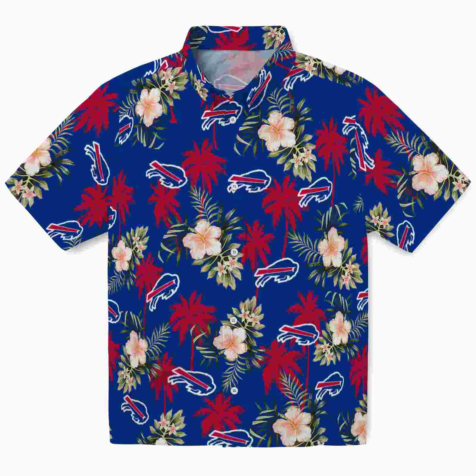 buffalo bills palm tree flower blue hawaiian shirt best selling