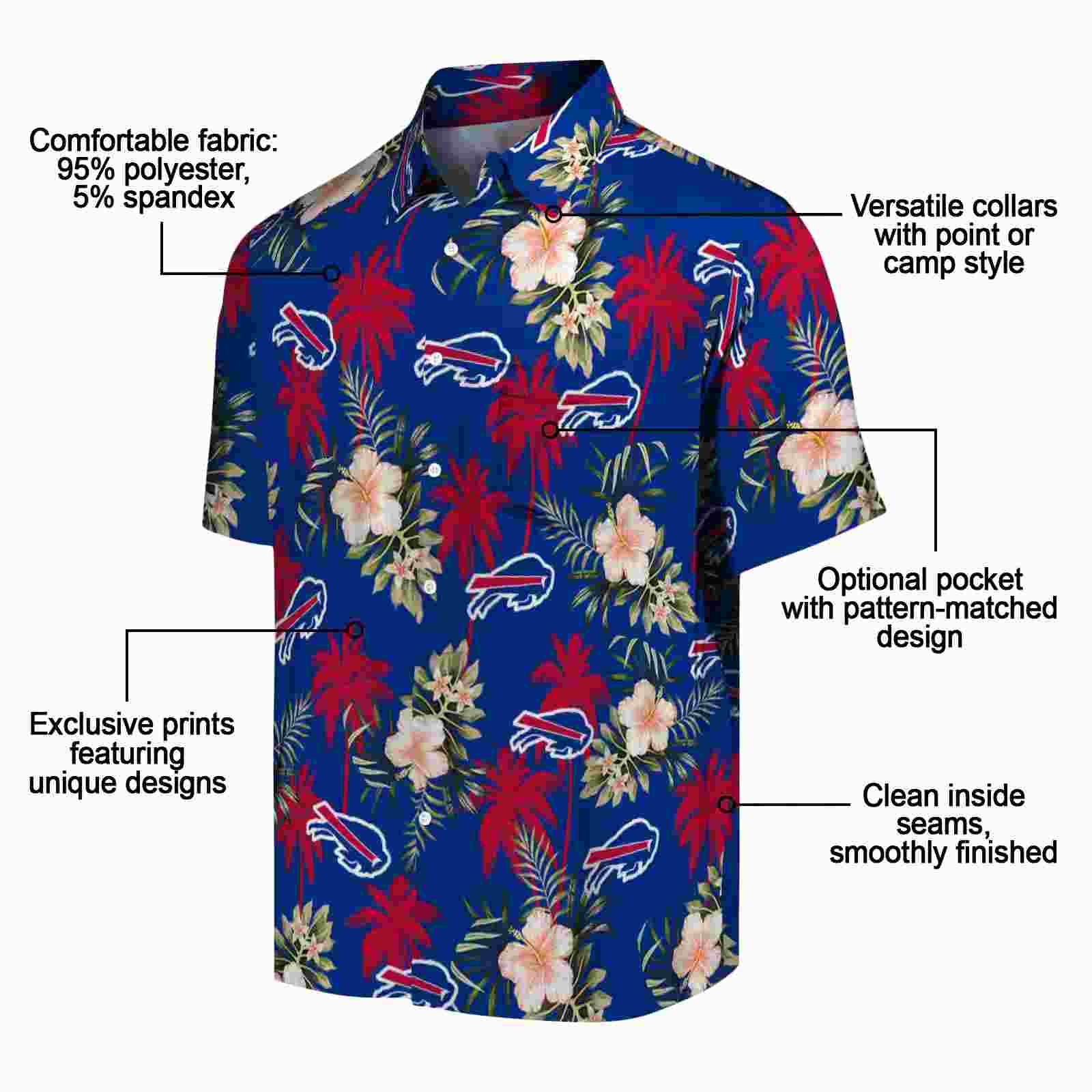 buffalo bills palm tree flower blue hawaiian shirt new arrival