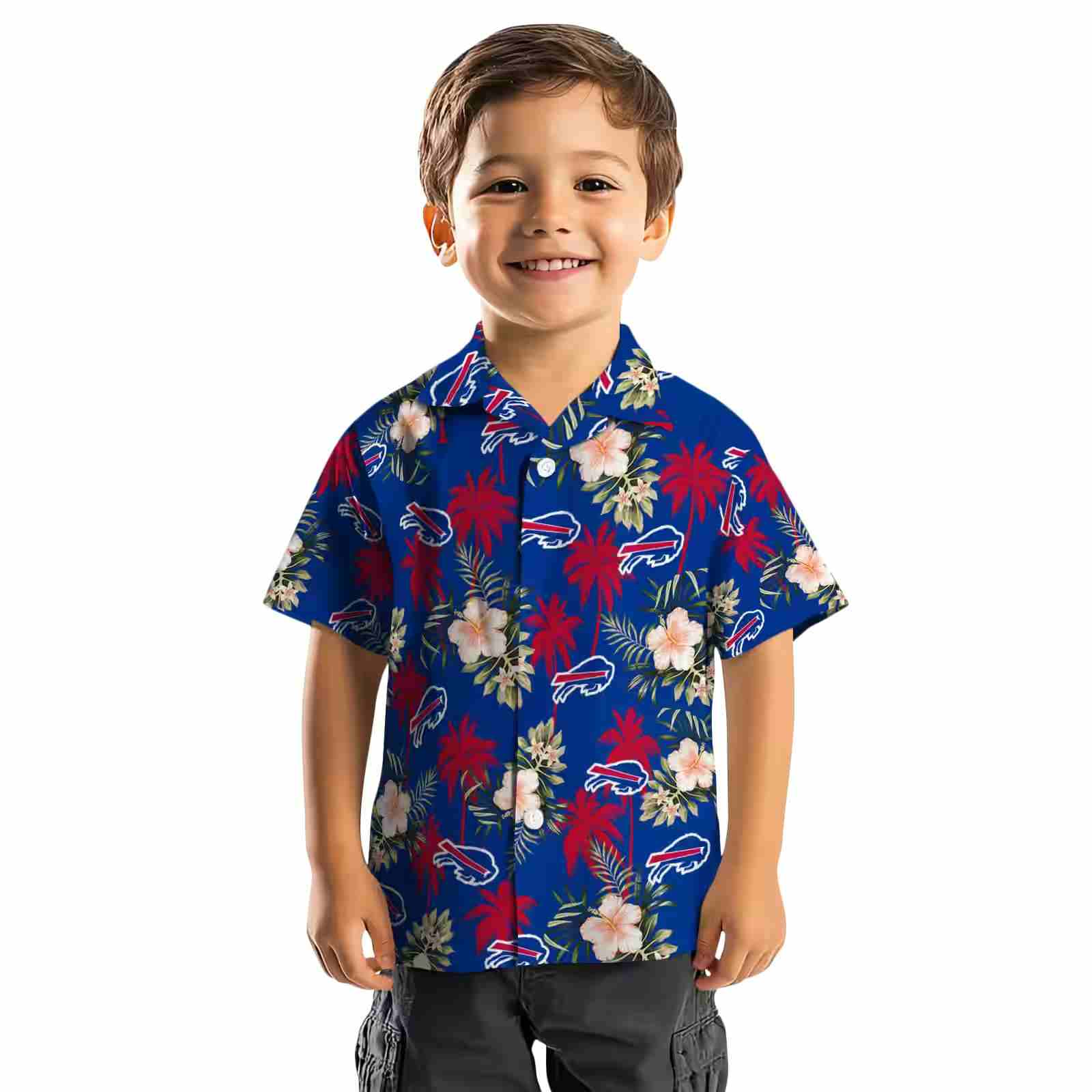 buffalo bills palm tree flower blue hawaiian shirt top rated