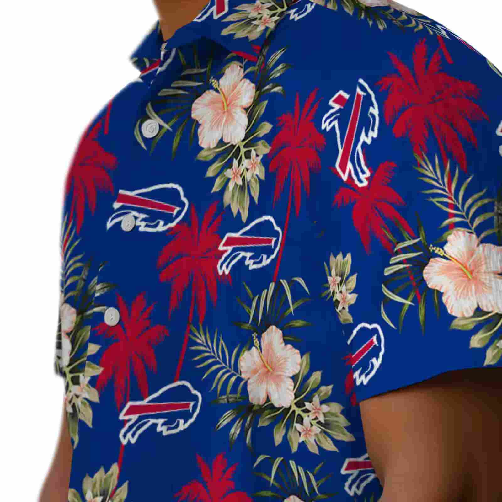 buffalo bills palm tree flower blue hawaiian shirt trendy