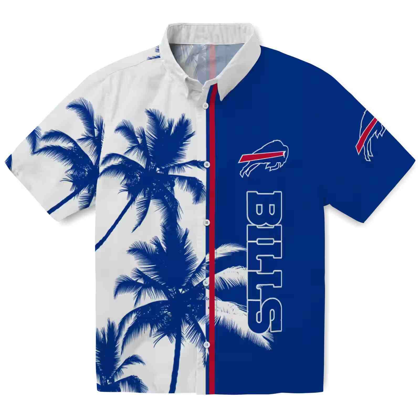 buffalo bills palm trees blue white hawaiian shirt best selling