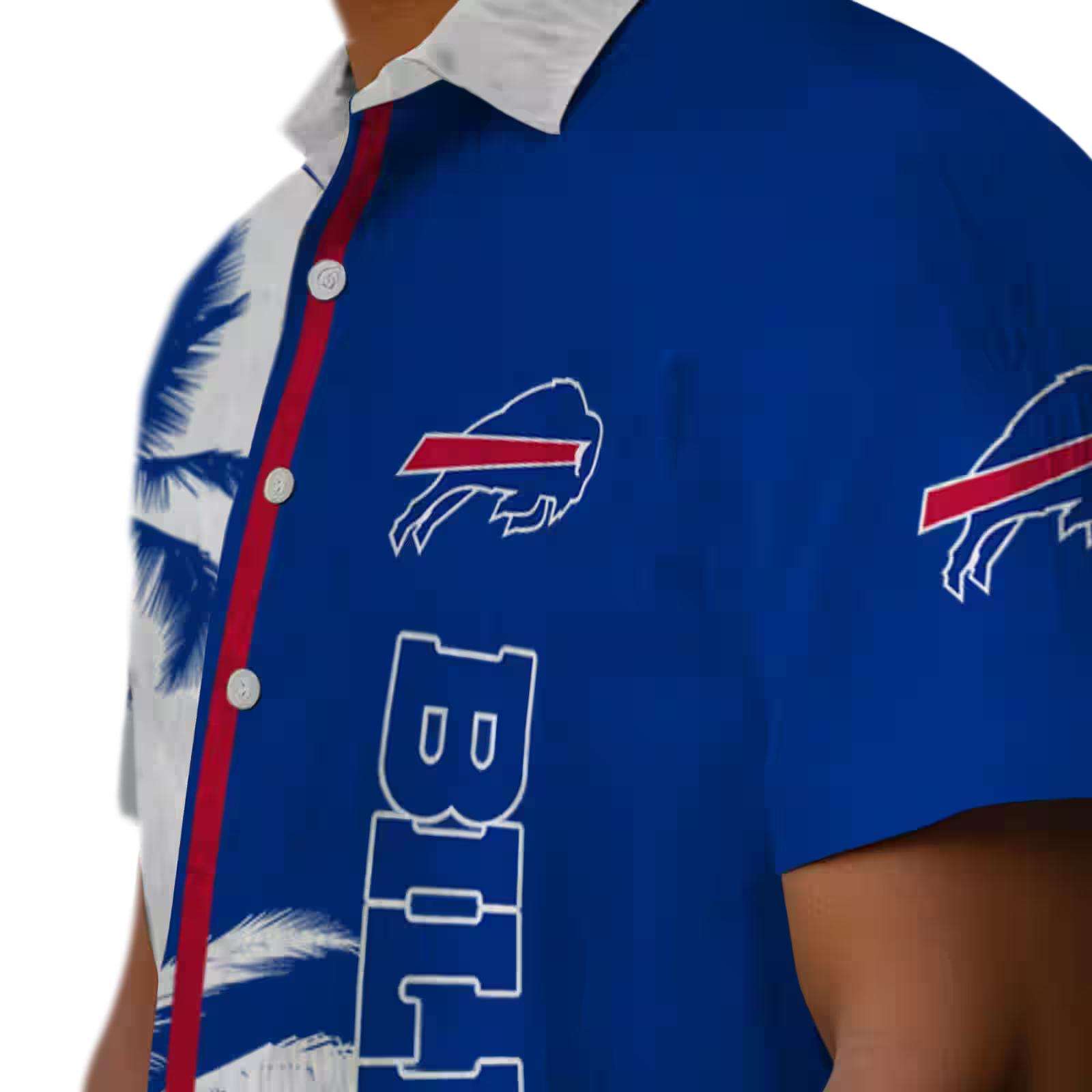 buffalo bills palm trees blue white hawaiian shirt trendy