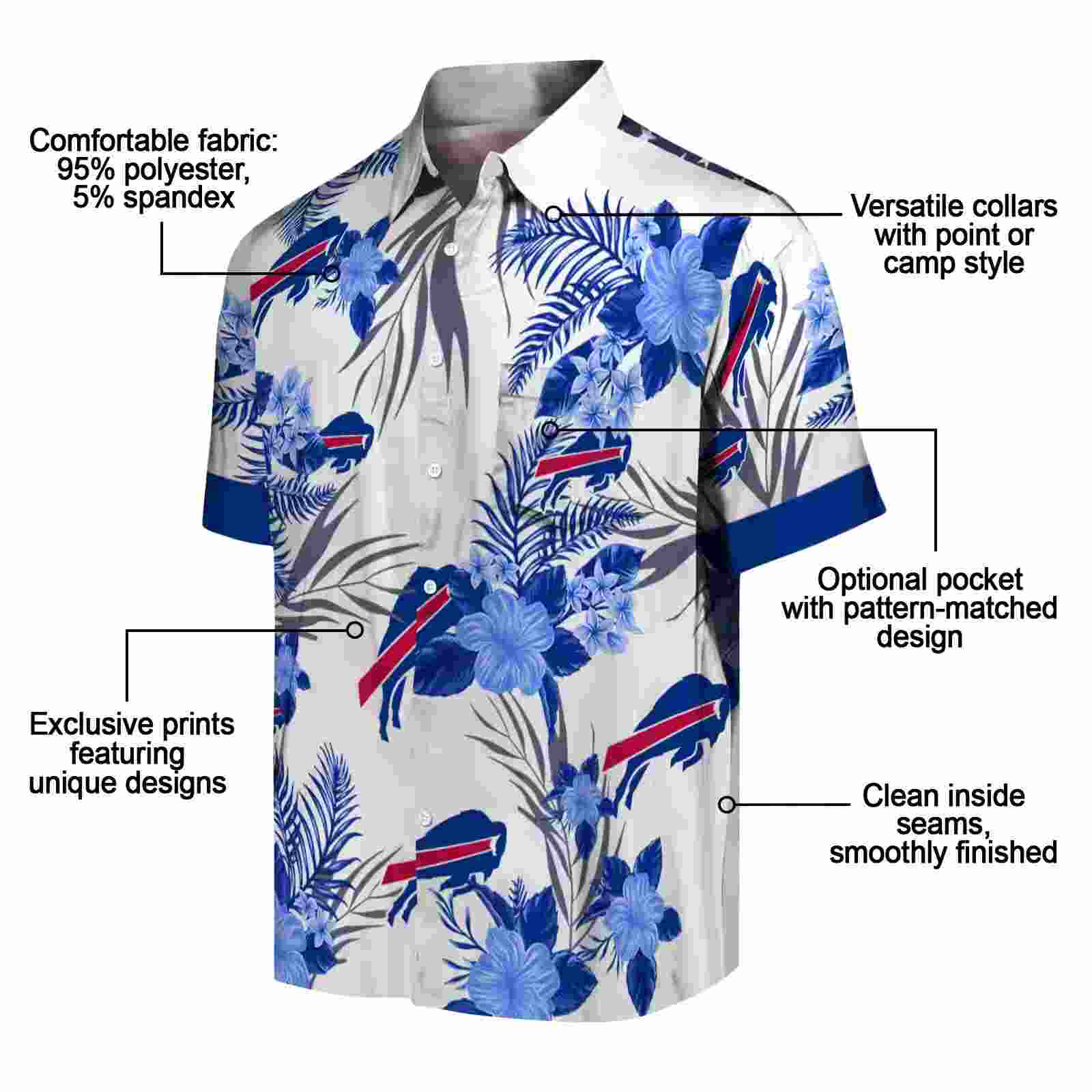 buffalo bills patriotic hibiscus design blue white hawaiian shirt new arrival