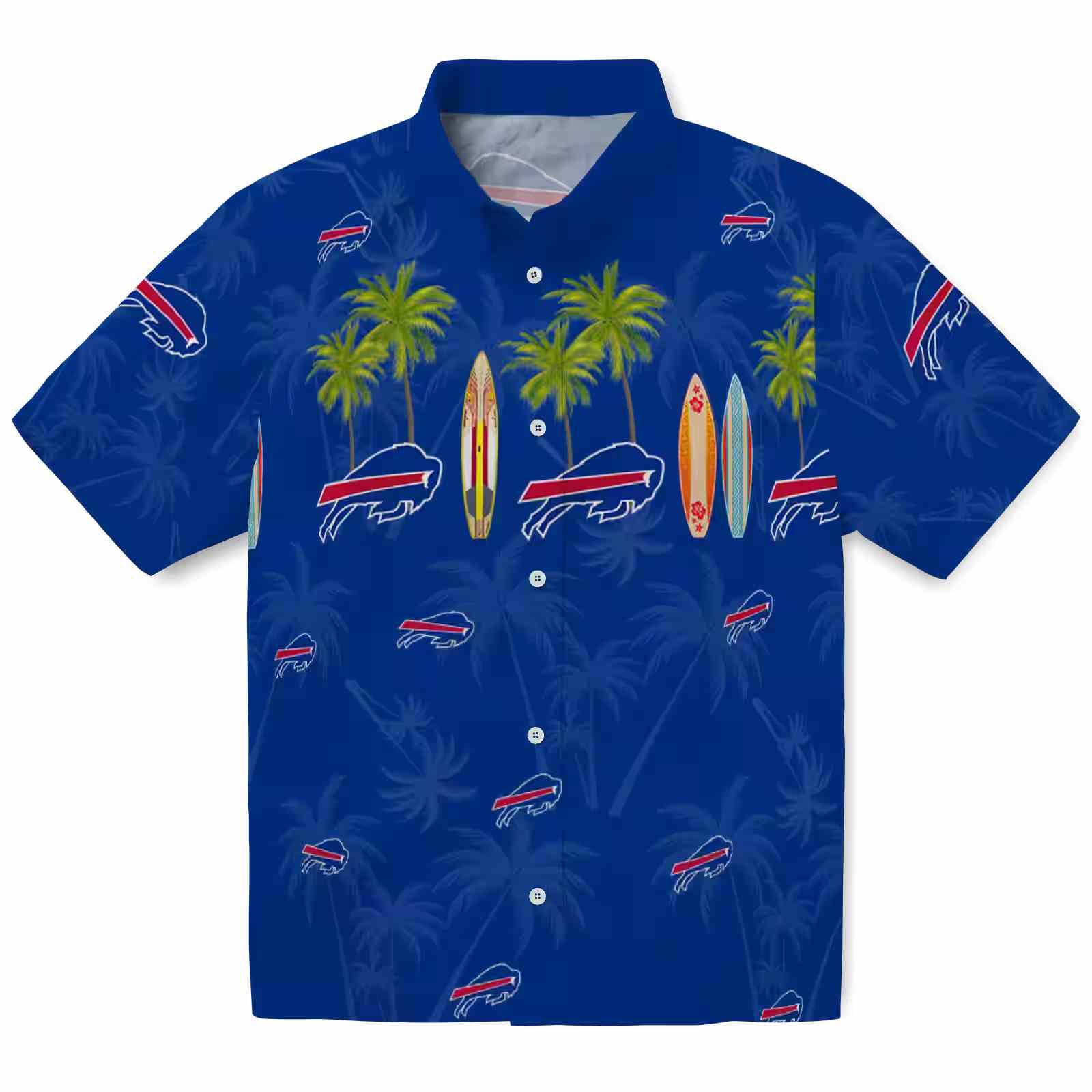 Buffalo Bills Surfboard Palm Blue Hawaiian Shirt