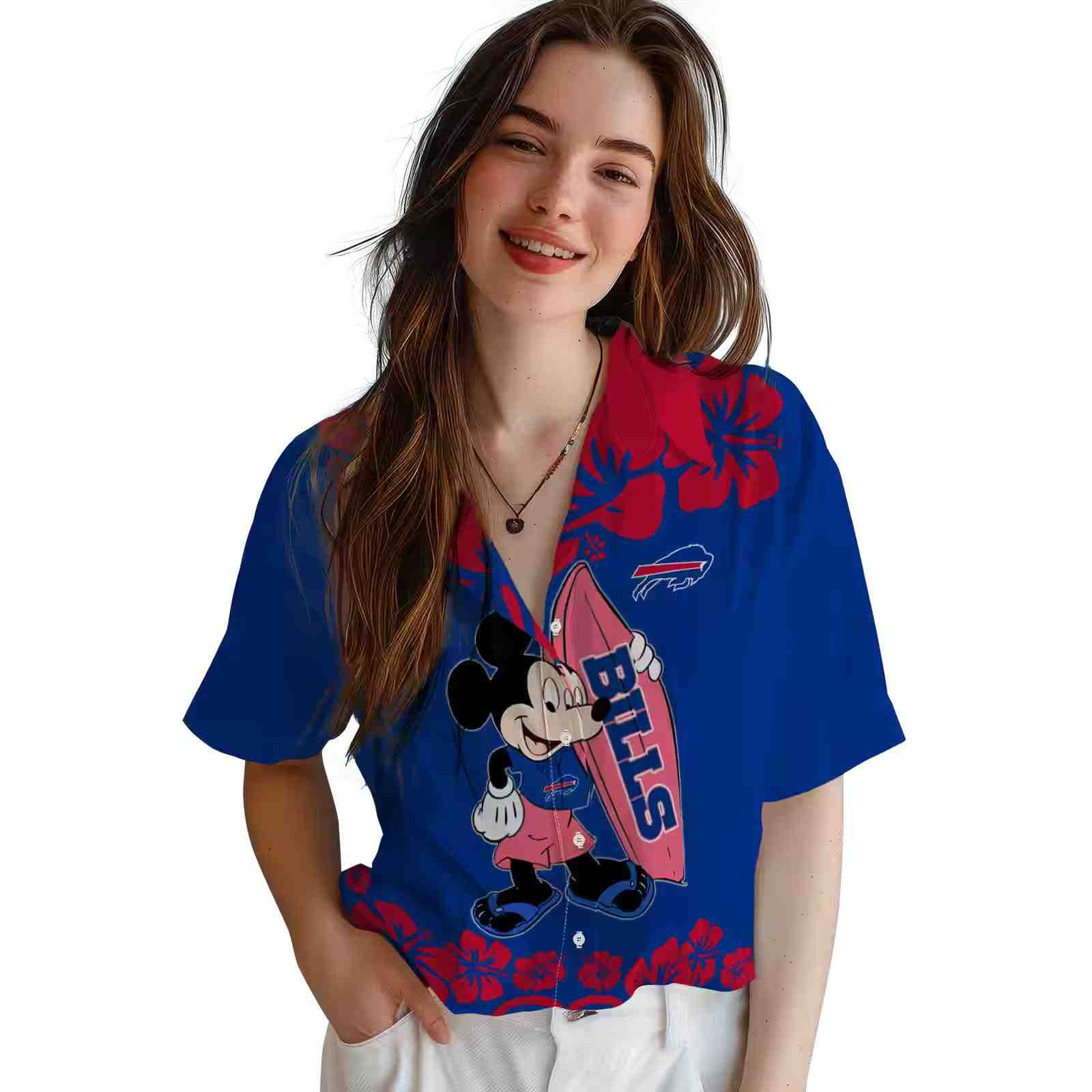 buffalo bills surfing mickey blue hawaiian shirt latest model