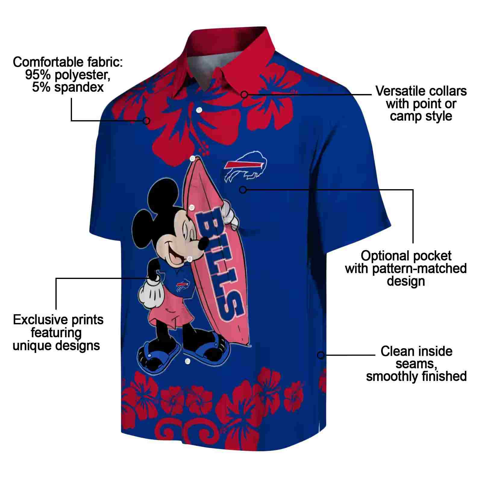 buffalo bills surfing mickey blue hawaiian shirt new arrival