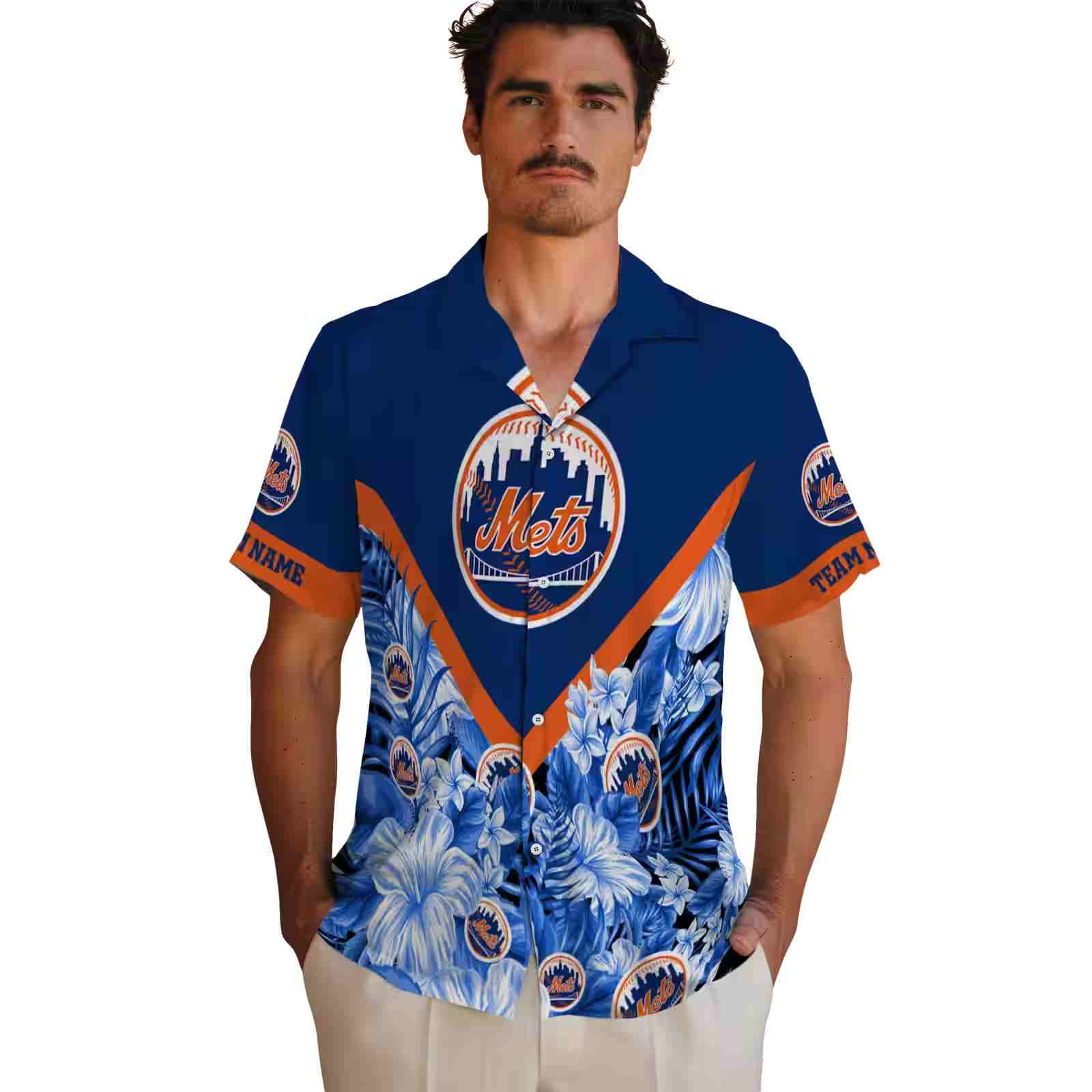 custom new york mets floral chevron blue hawaiian shirt fashion forward