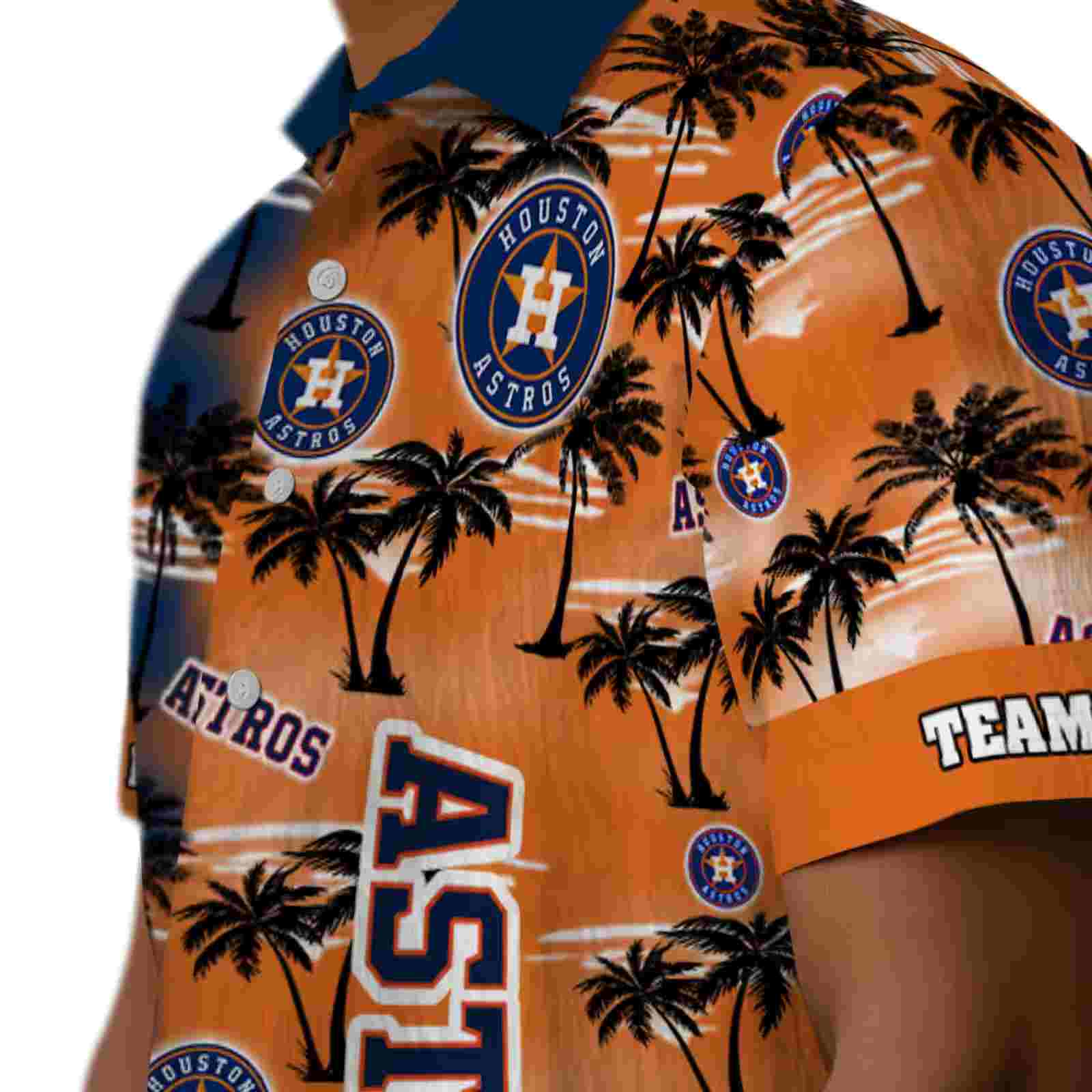 customized houston astros palm silhouettes blue hawaiian shirt trendy