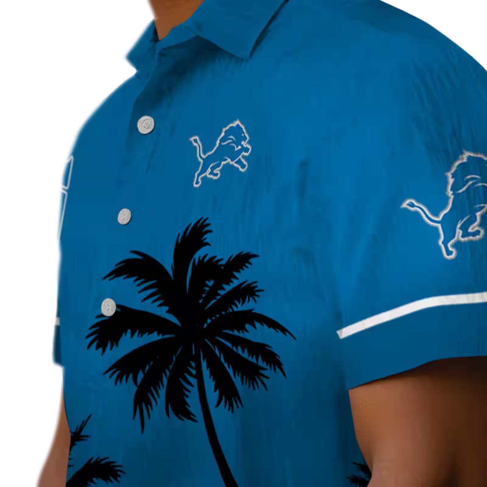 detroit lions beach sunset blue black hawaiian shirt trendy