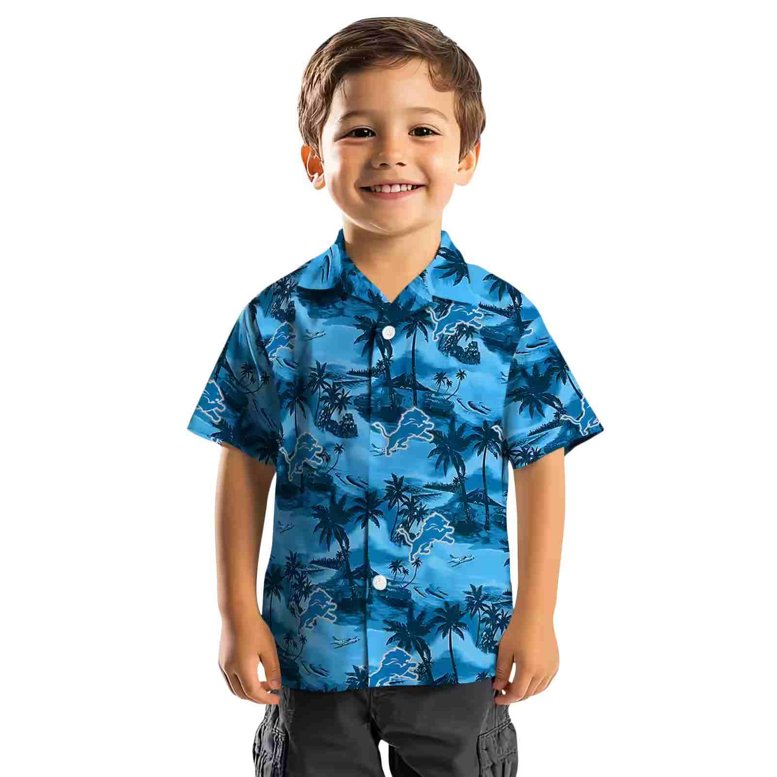 detroit lions coastal palms blue hawaiian shirt top rated