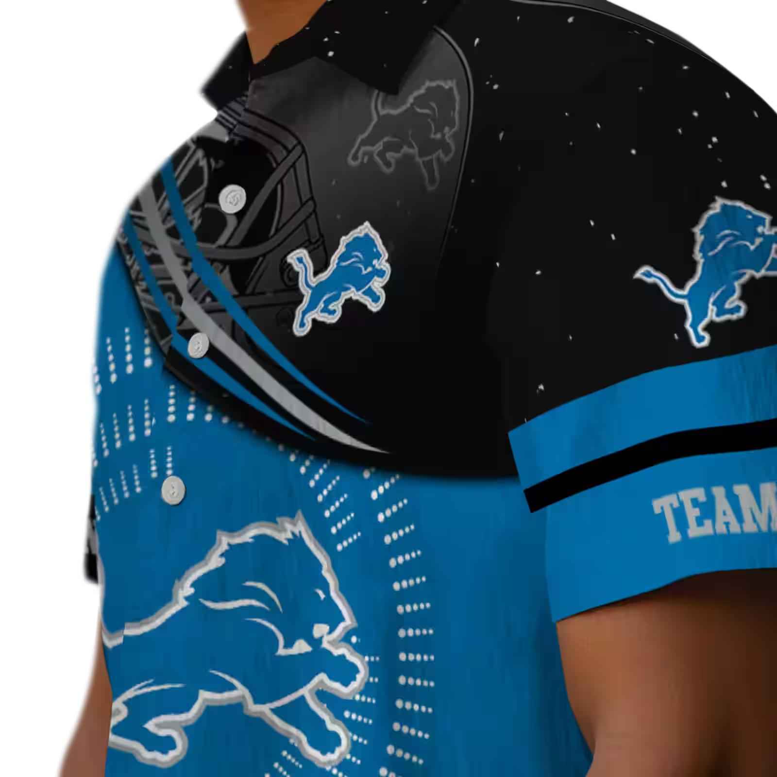 detroit lions football wave blue black hawaiian shirt trendy