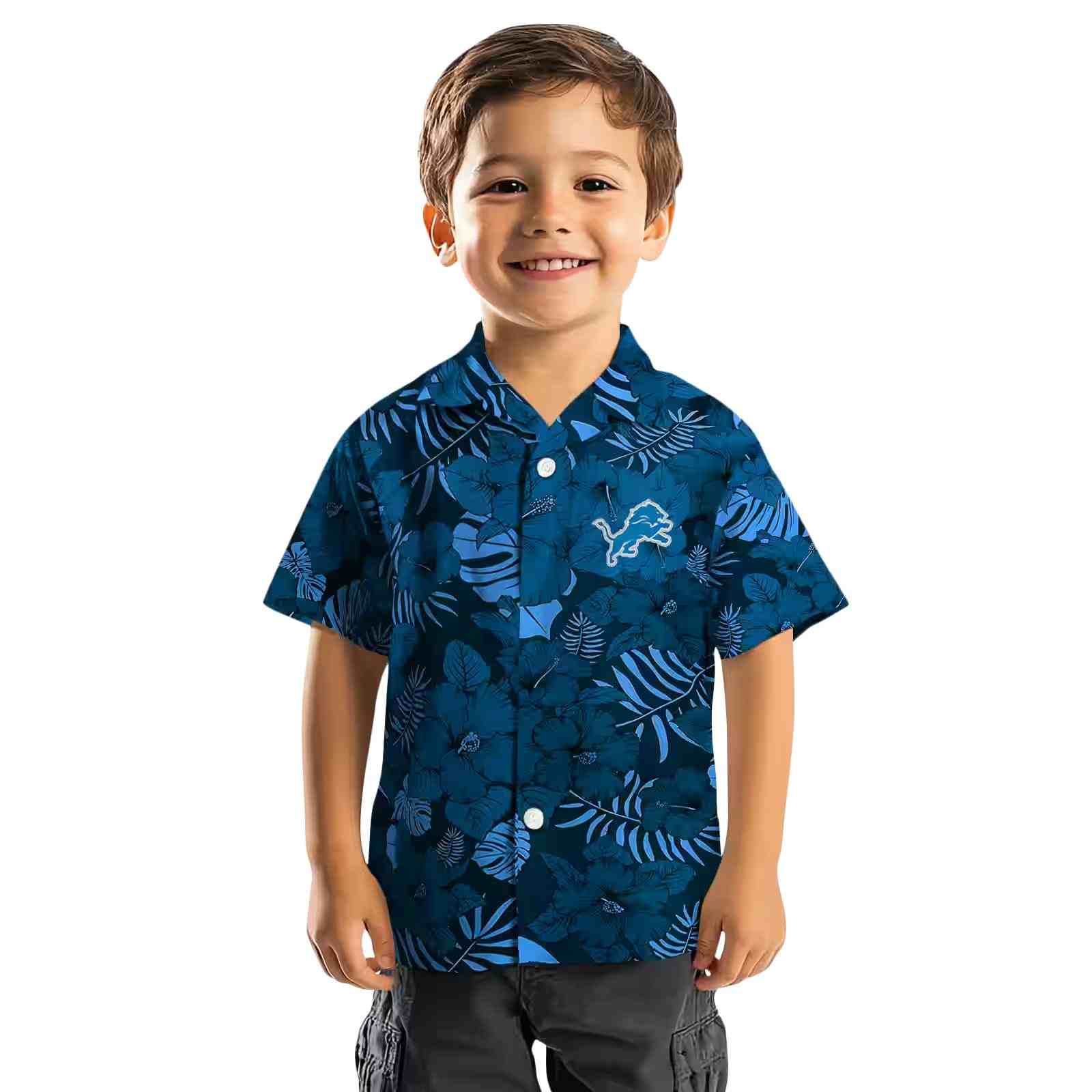 detroit lions jungle vibes blue hawaiian shirt top rated