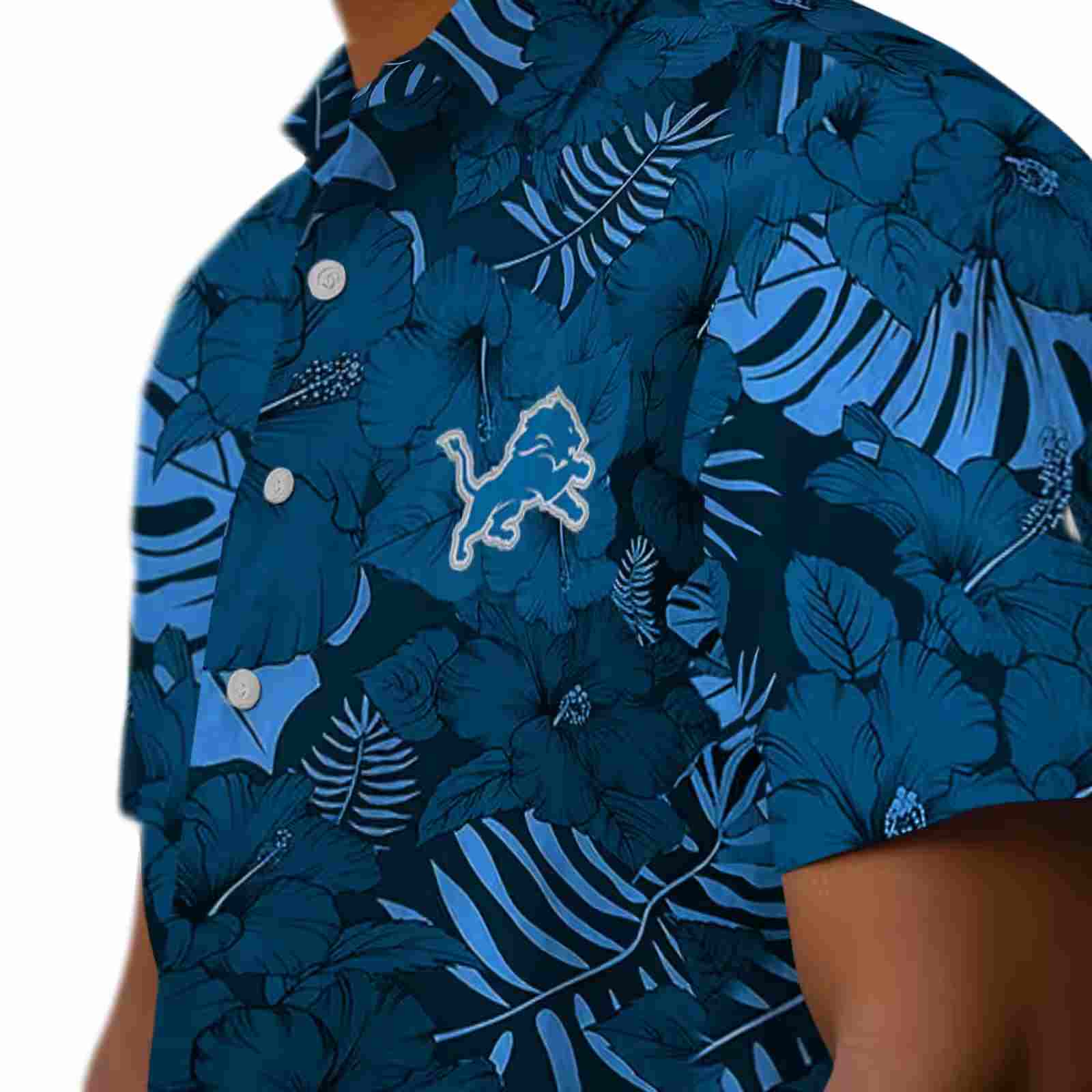 detroit lions jungle vibes blue hawaiian shirt trendy