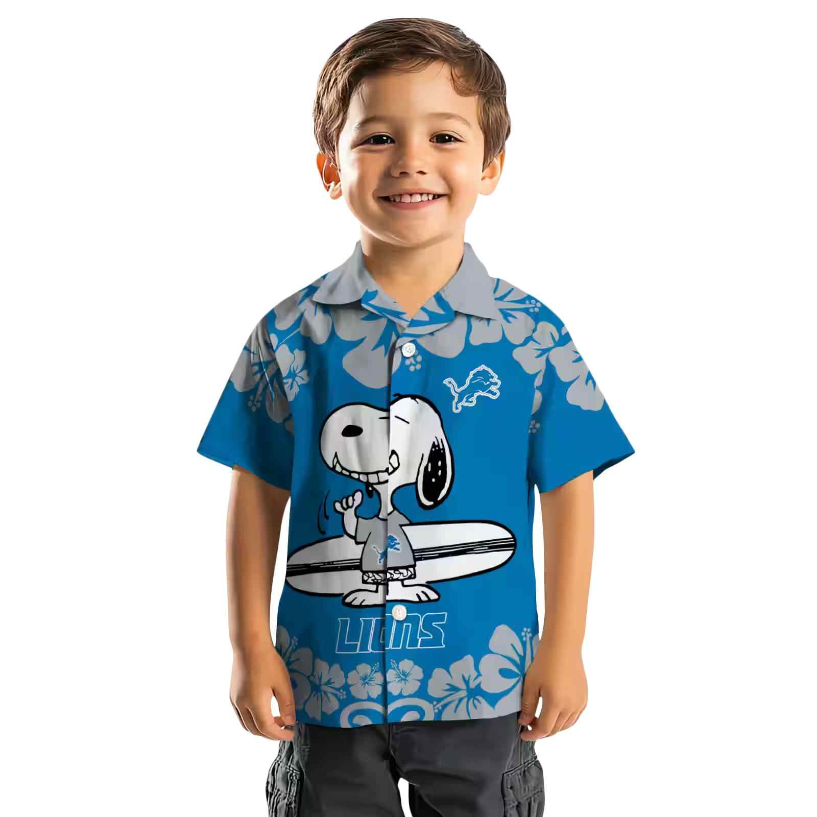 detroit lions snoopy surf blue white hawaiian shirt top rated