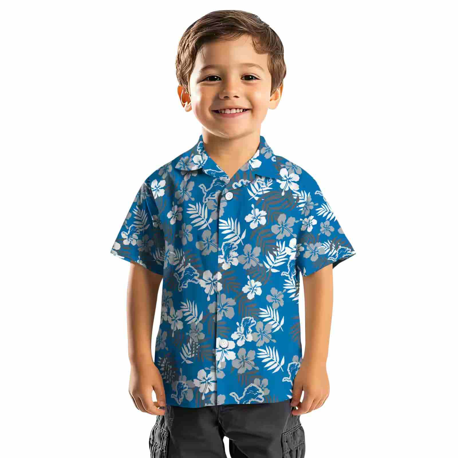 detroit lions tropical floral blue hawaiian shirt top rated