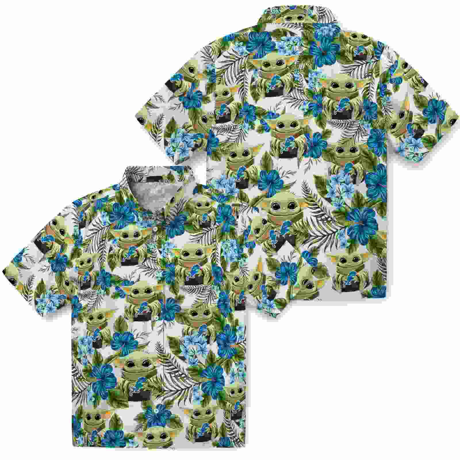 detroit lions tropical yoda green hawaiian shirt high quality